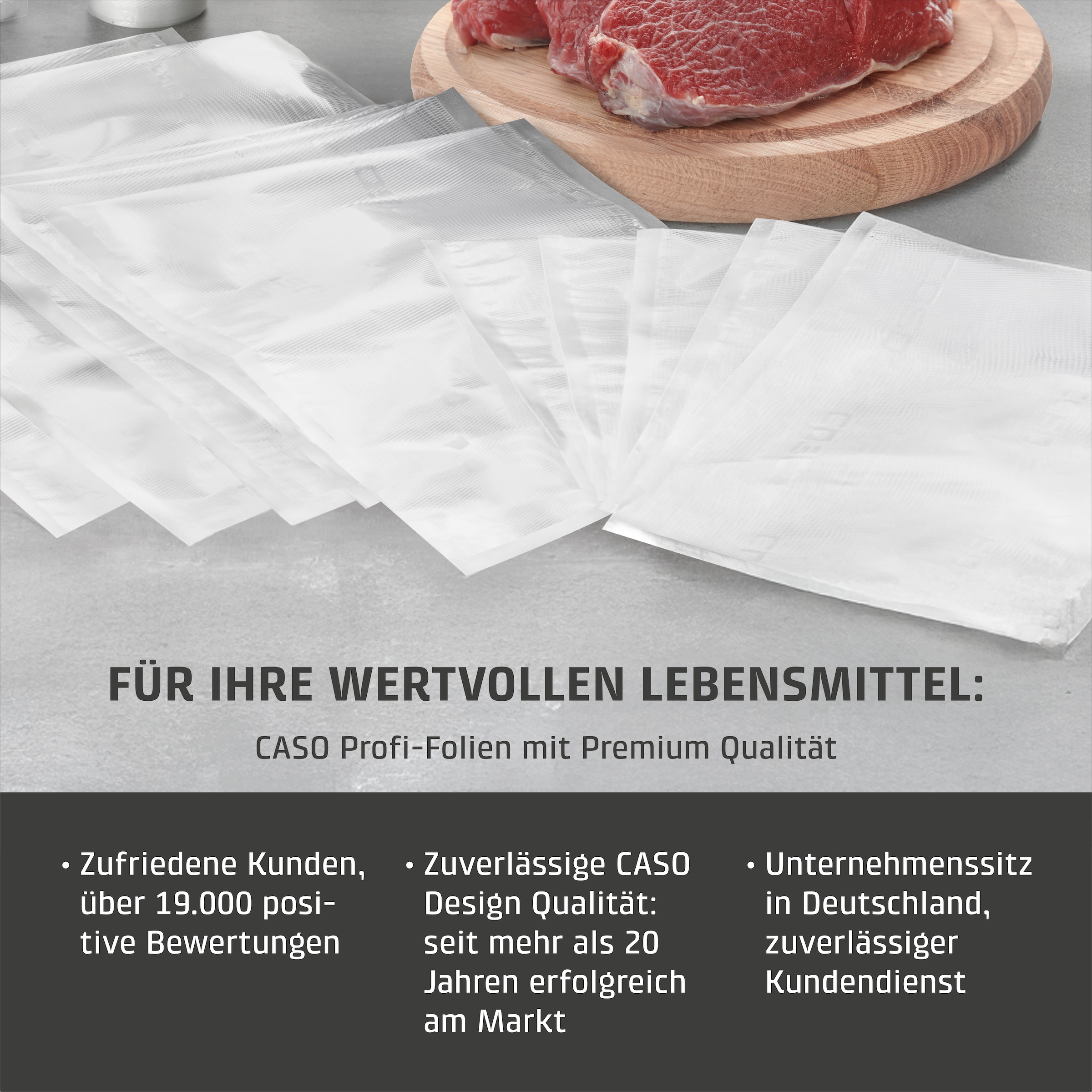 Caso Vakuumier-Folienrollen »1233« insgesamt 100 Stk.