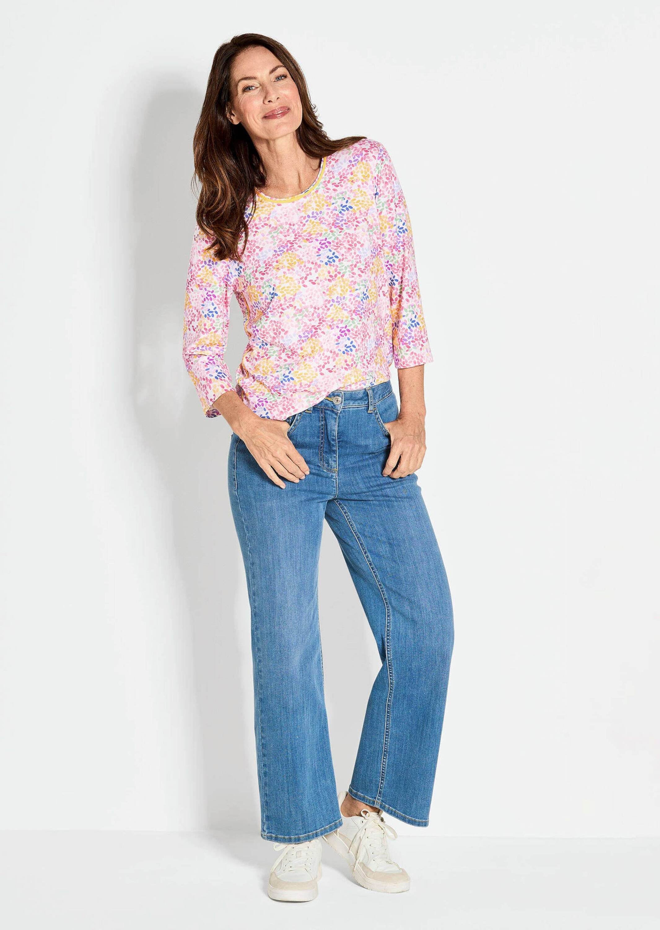 GOLDNER Print-Shirt »Elastisches Viskoseshirt mit mehrfarbigem Alloverdruck und Rundhalsausschnitt« Sonstige