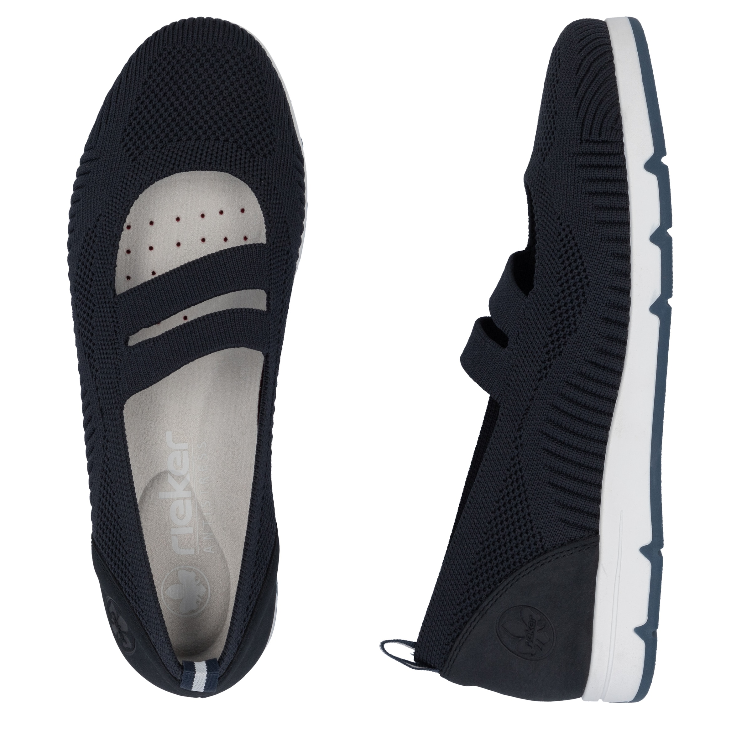 Rieker Riemchenballerina, Schlupfschuh, Halbschuh, Slip-on Sneaker mit Gummizug