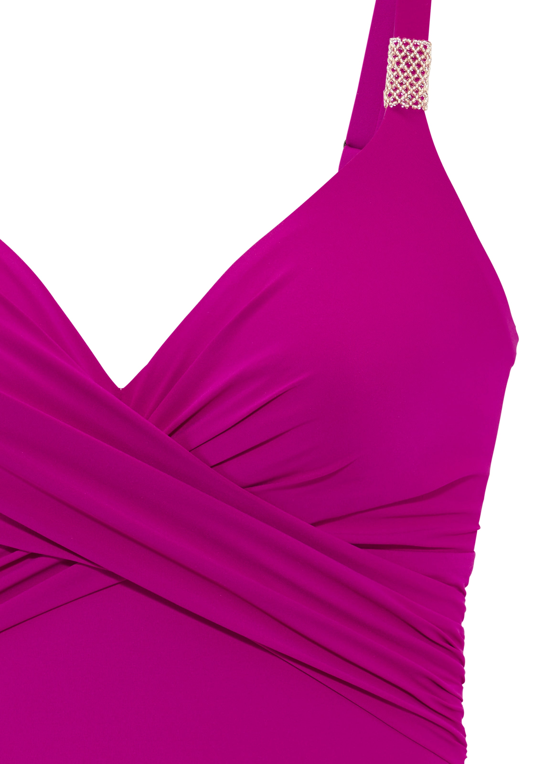 LASCANA Badeanzug mit verschiebbarem Perlen-Accessoire