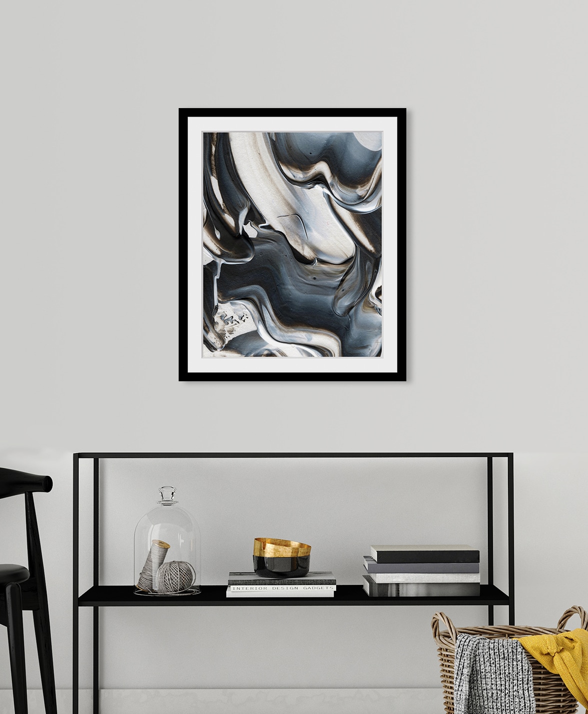 queence Bild »Abstrakte Auqrellfarben« Abstrakt | Figuren | Gemälde | Kunst HD Premium Poster-Druck inkl. Holzrahmen