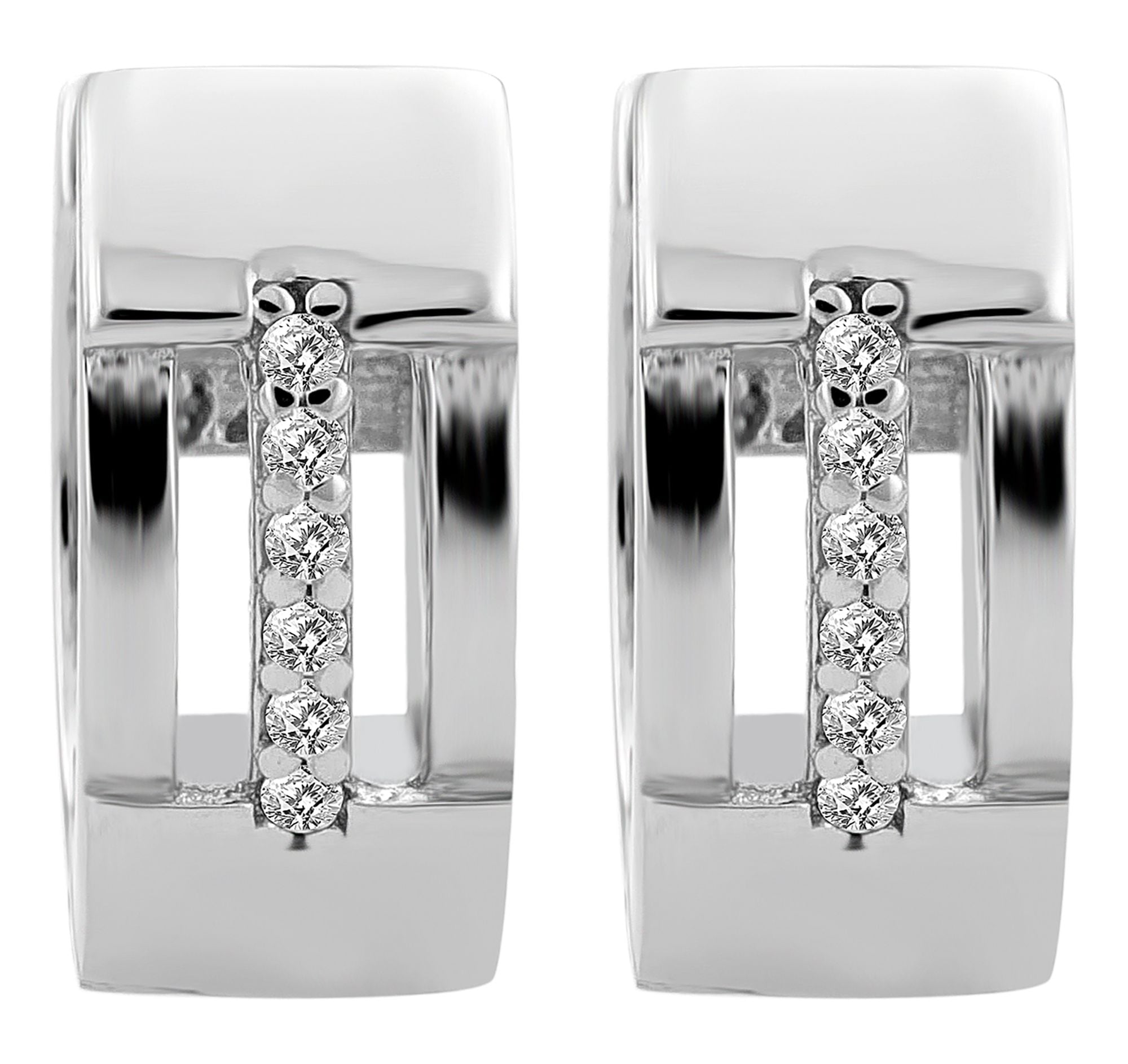 Adelia´s Paar Creolen »Damen Ohrringe ¿ Klappcreole aus 925 Silber mit Zirkonia«