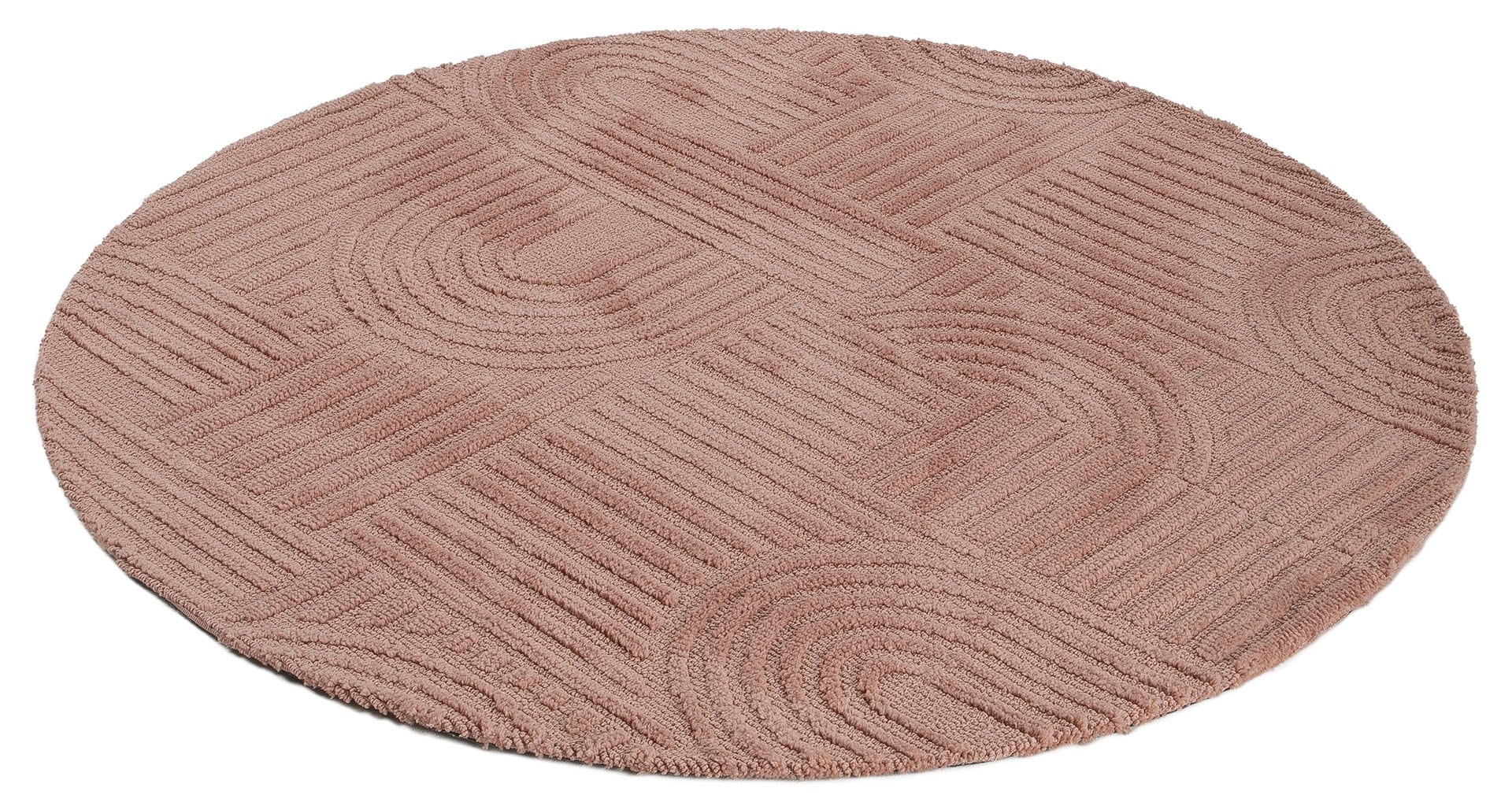 carpetfine Teppich »Holly  4 -  Soft Touch Microfaser Teppich« rund 12 mm Höhe Boho Scandi, weiche dichte getuftete Hoch-Tief-Struktur, Wohnzimmer