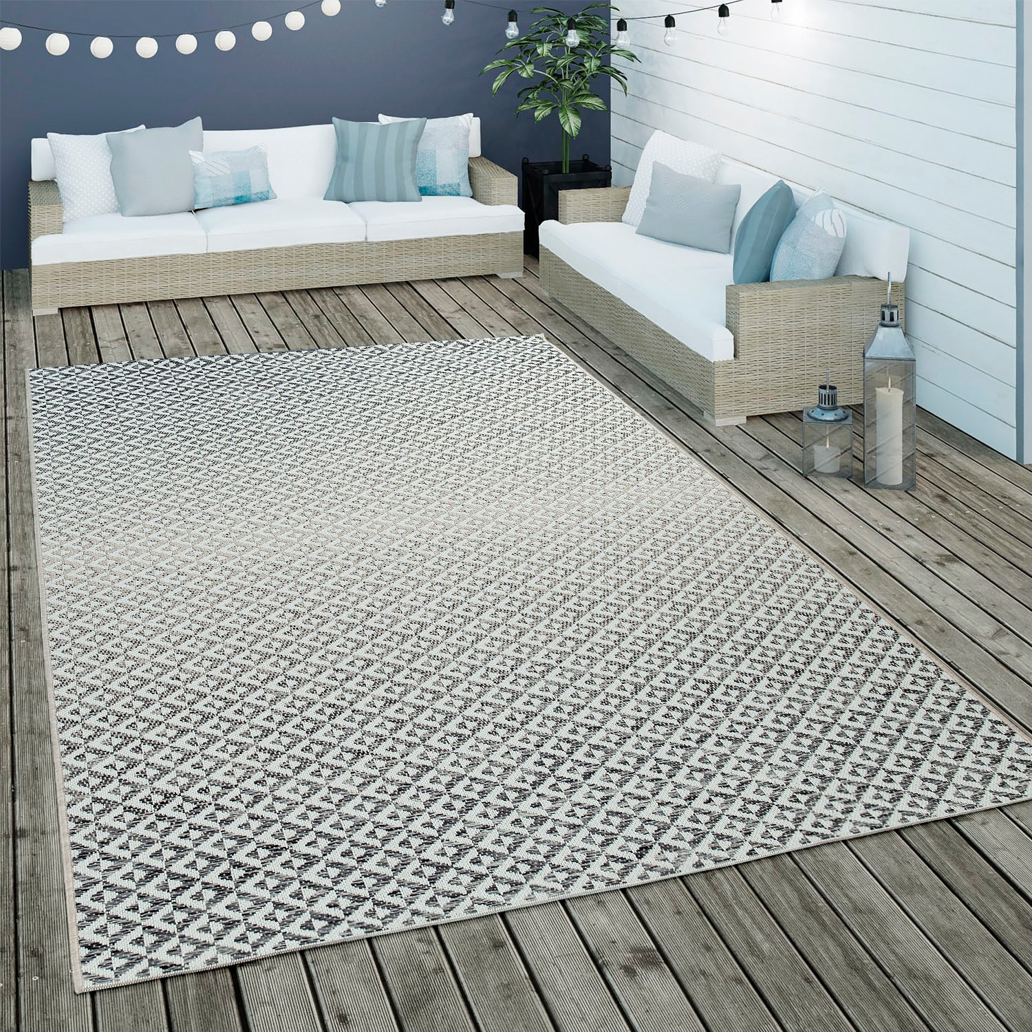 Paco Home Teppich »Kortrijk 745«, Design, In- bei modernes und geometrisches rechteckig, Outdoor Flachgewebe, geeignet OTTO