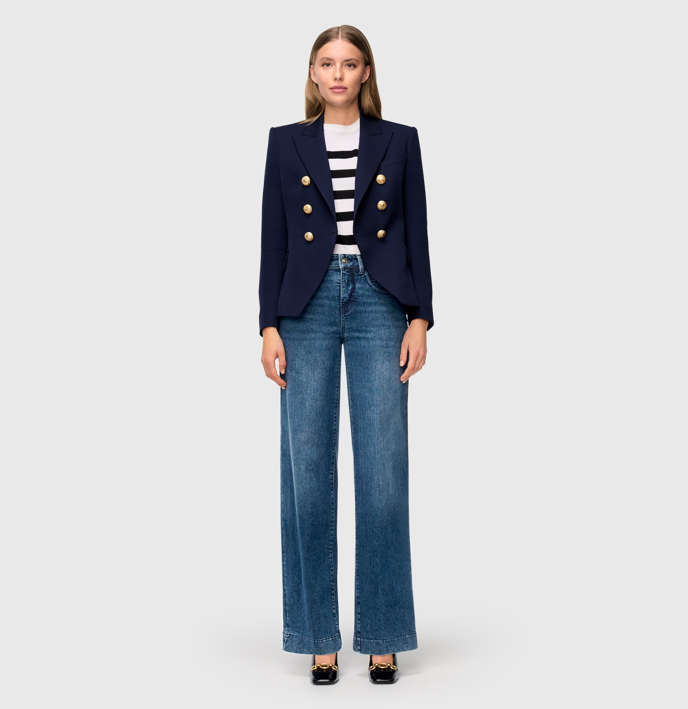 MAC Jerseyhose »Shirt-Hose Palazzo Cropped«
