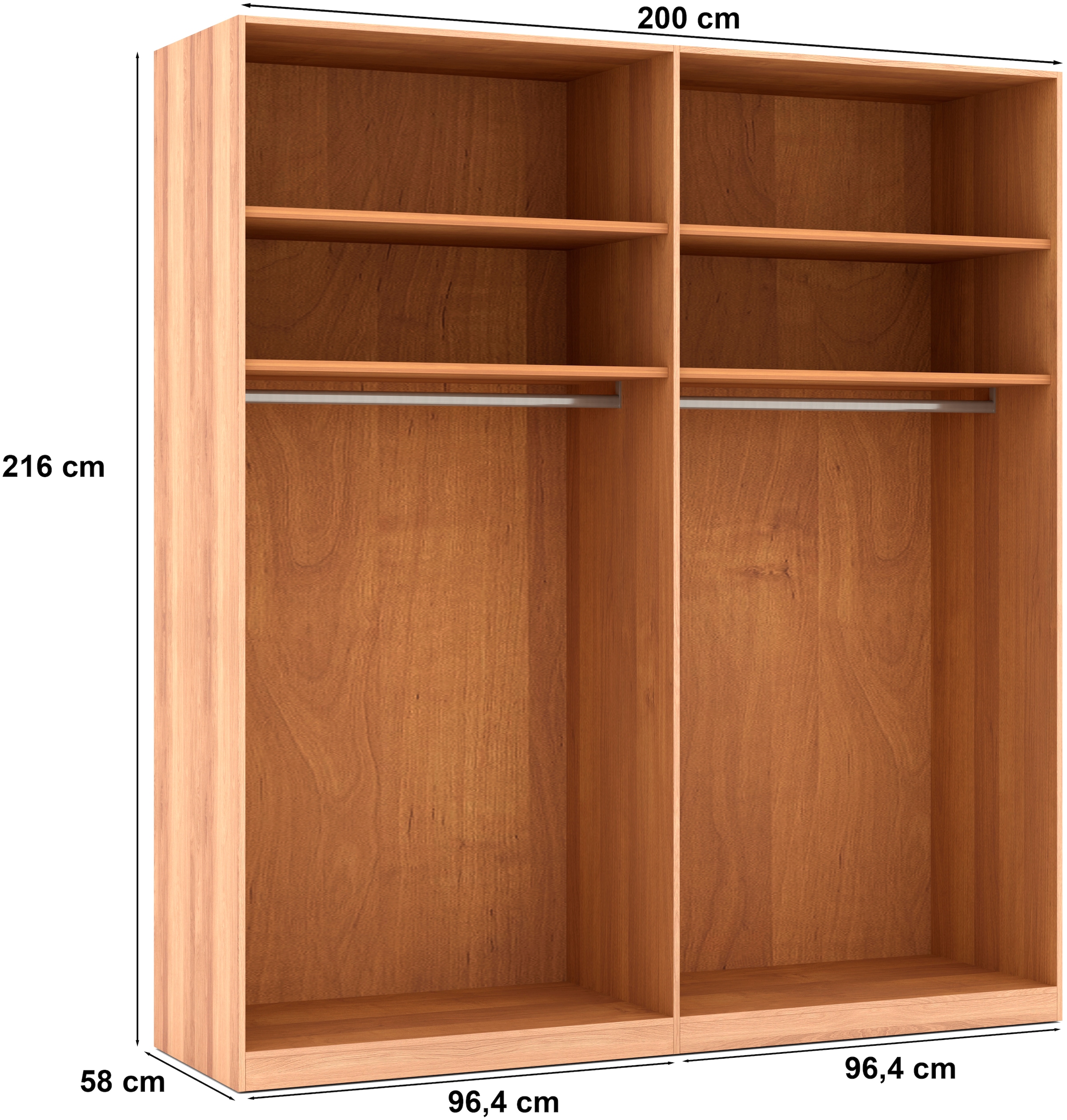 Musterring Drehtürenschrank »Sorrent, Kleiderschrank, teilmassiv Eiche«, (mit Türdämpfern, in 5 Breiten & 2 Höhen, extra Böden, MADE IN GERMANY), Türen in Eiche massiv mit Absetzung in Schiefer, verschiedene Maße