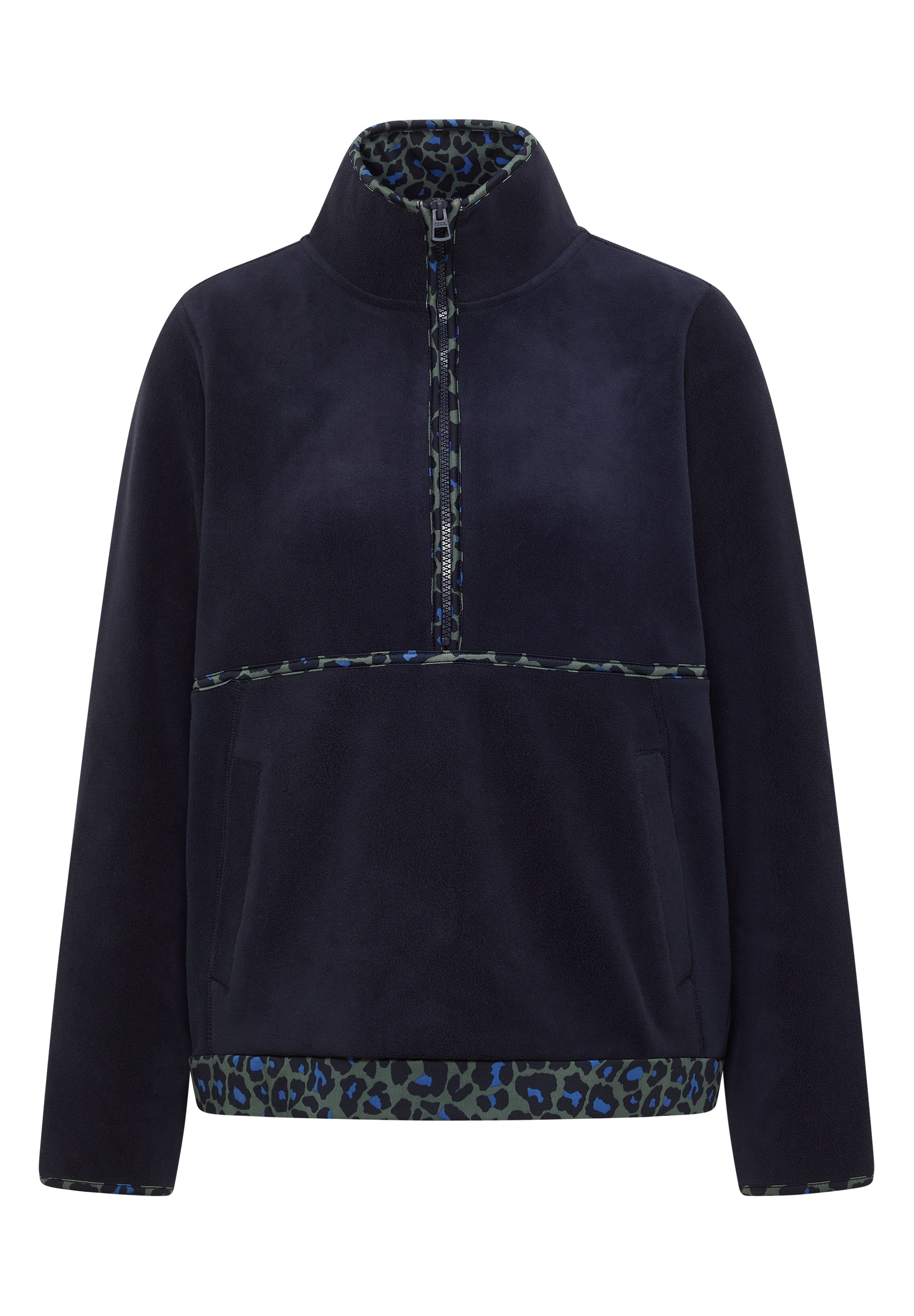Cecil Fleecepullover , Kontrastfarbene Paspeln, Eingrifftaschen
