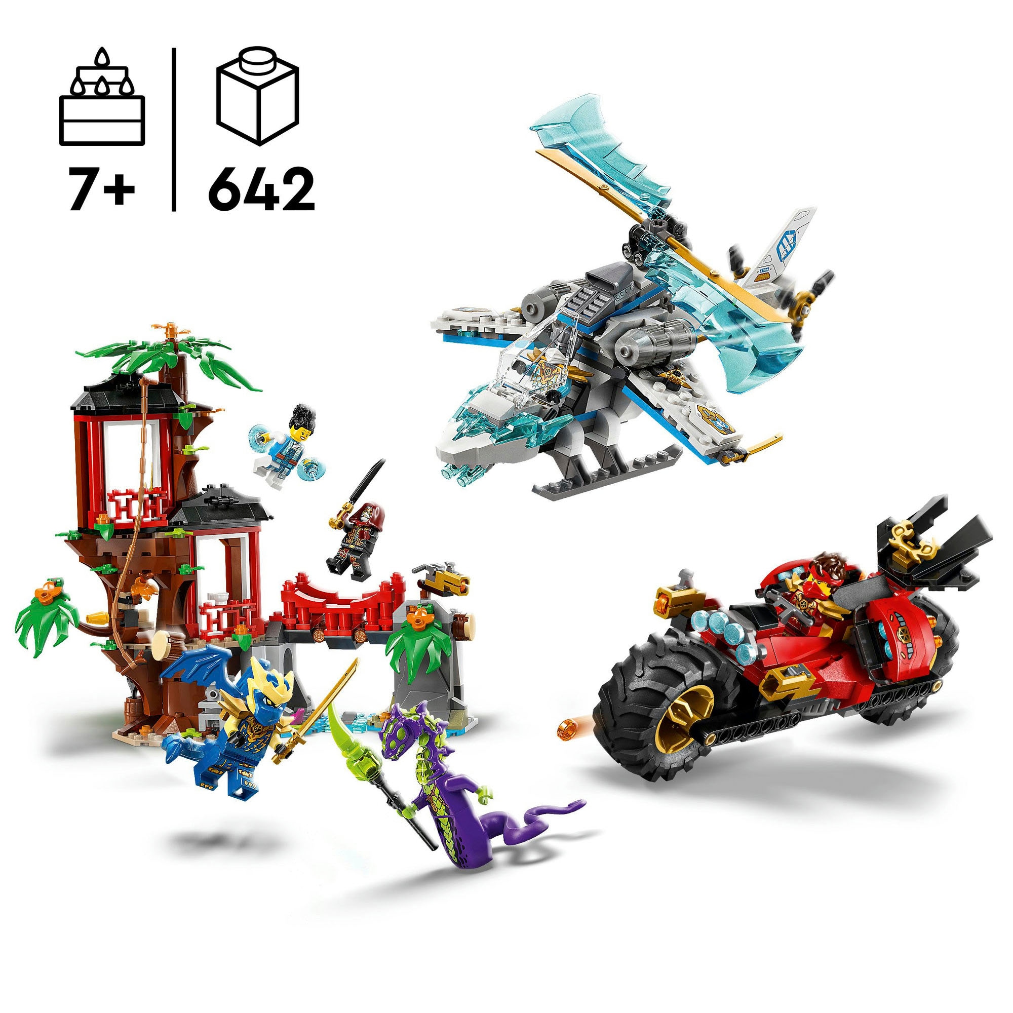 LEGO® Konstruktionsspielsteine »Showdown am Baumhaus mit dem Ninja-Bike (71857), LEGO Ninjago«