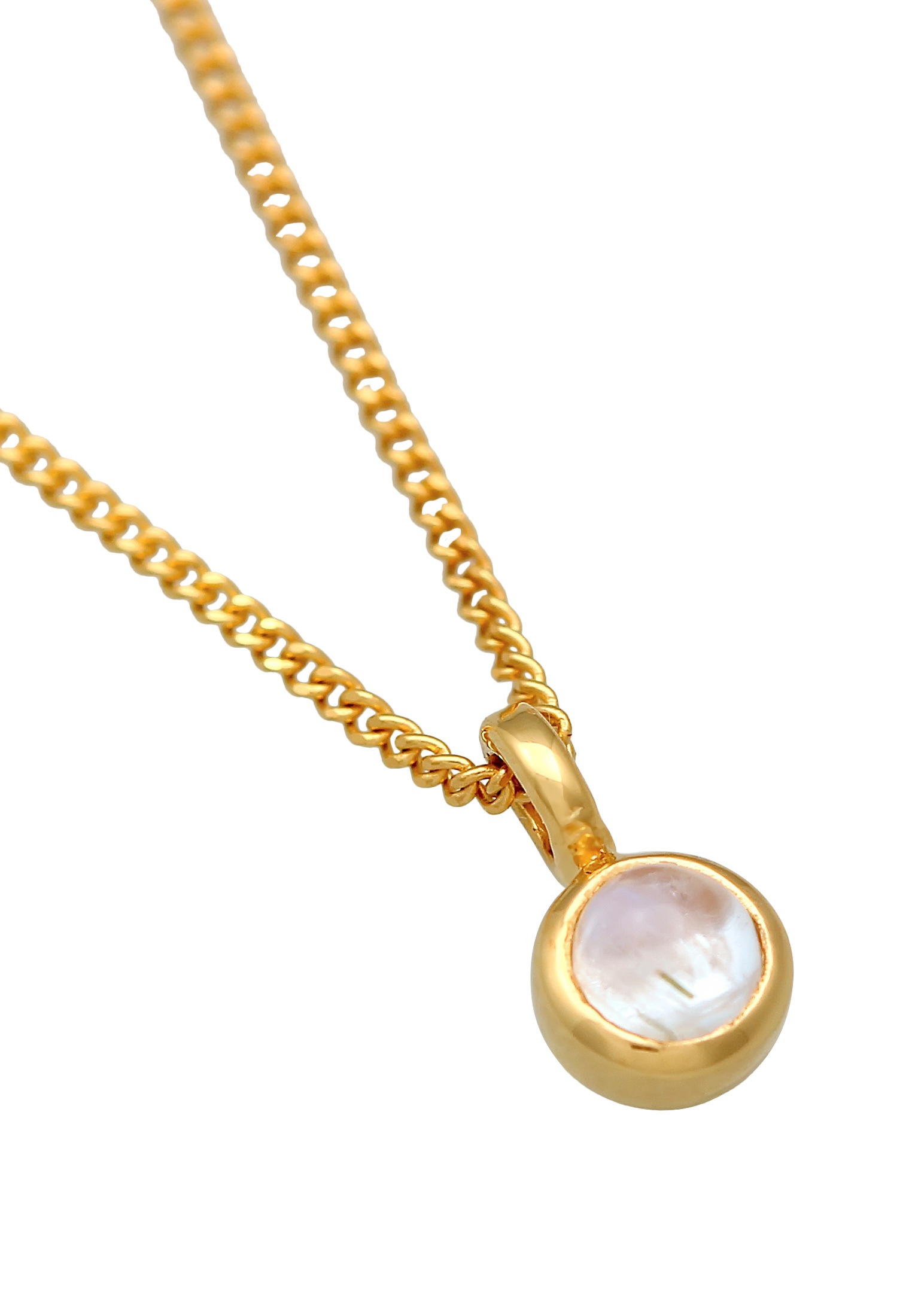 Elli Premium Choker »Halskette Choker Mondstein Anhänger 585 Gelbgold«