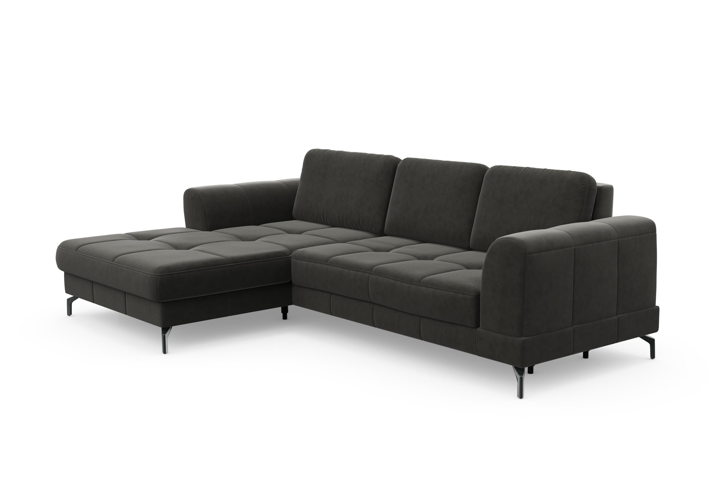 sit&more Ecksofa »Bendigo L-Form« inklusive Sitztiefenverstellung, Bodenfreiheit 12 cm, in 2 Fußfarben