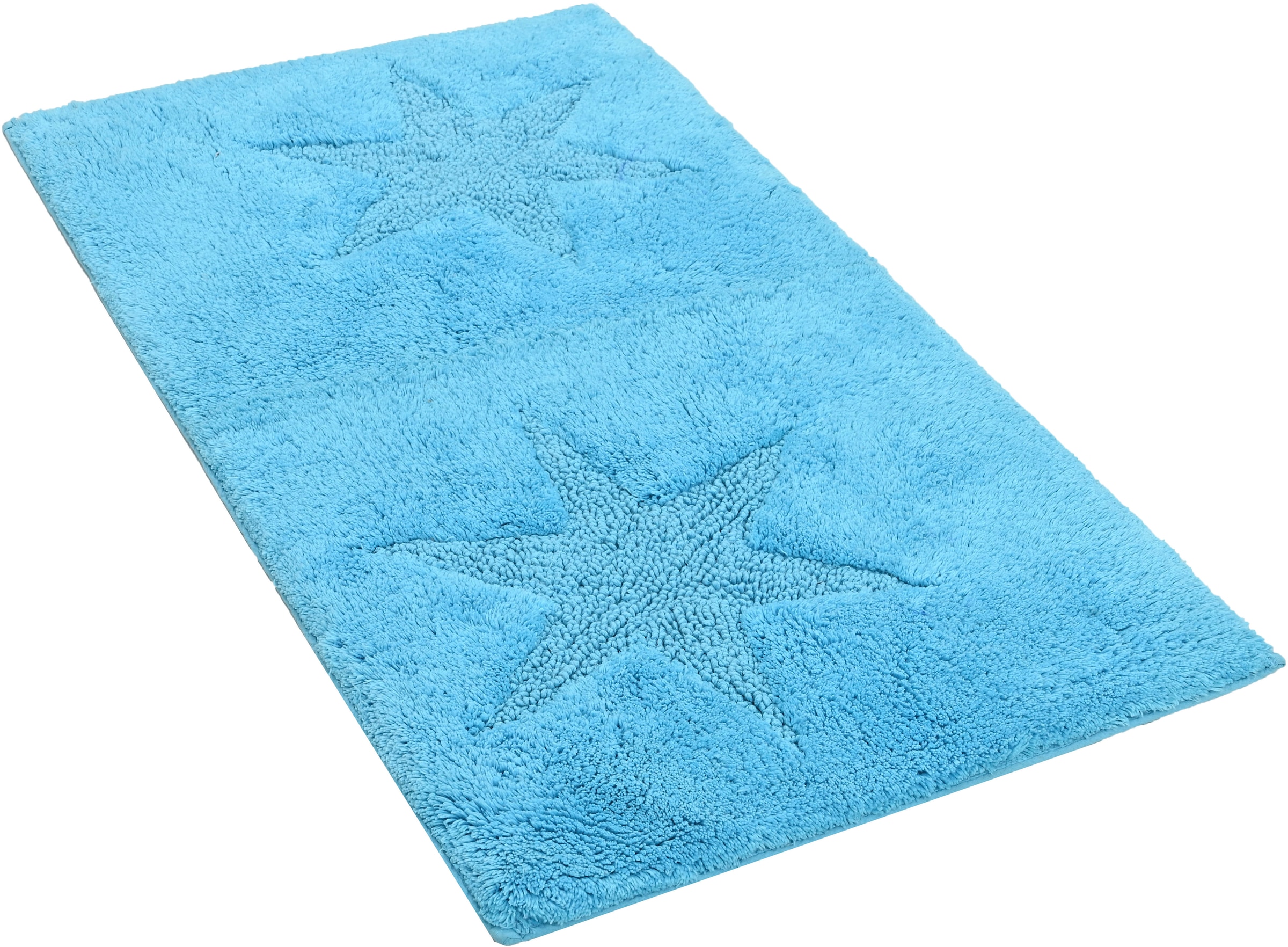 andas Badematte »Marie« Höhe 13 mm rutschhemmend beschichtet fußbodenheizungsgeeignet | strapazierfähig Badteppich, Stern Motiv, Hoch-Tief-Struktur, auch als Set