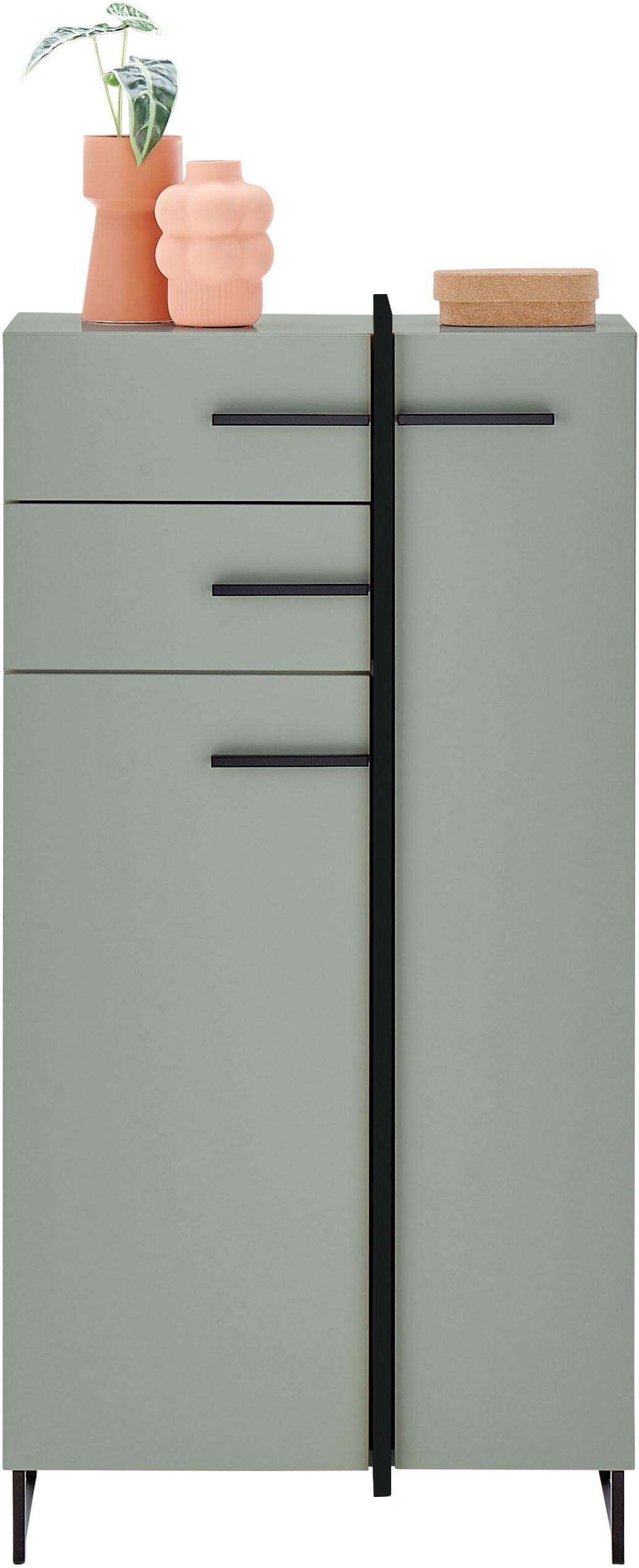 BASIC by Balculina Midischrank »Palermo, BxHxT 60x119x35 cm« 1 Stk. tlg. Breite 60cm, Softclose, Metallfüße