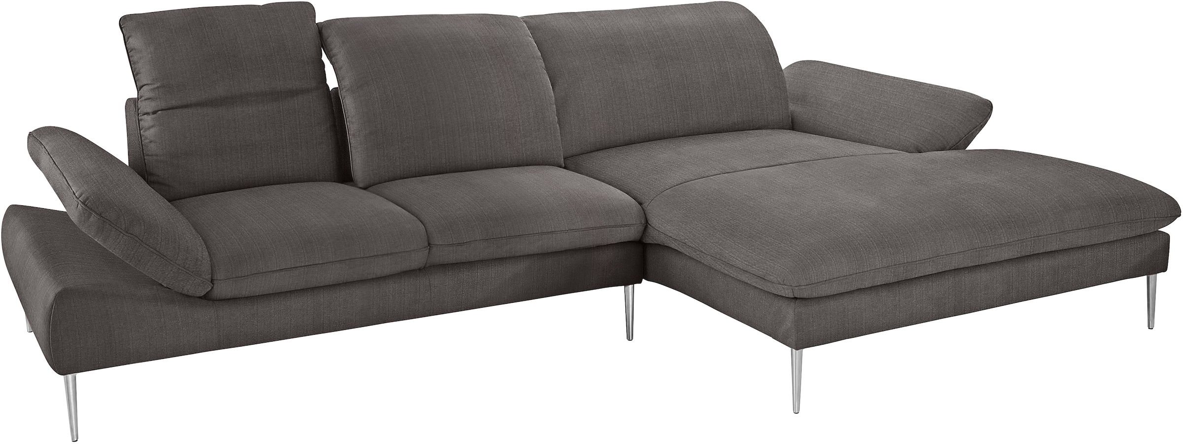 W.SCHILLIG Ecksofa »enjoy&MORE, Designsofa, bequem, zeitlos und elegant, L-Form«, mit Sitztiefenverstellung, Füße Chrom glänzend, Breite 340 cm