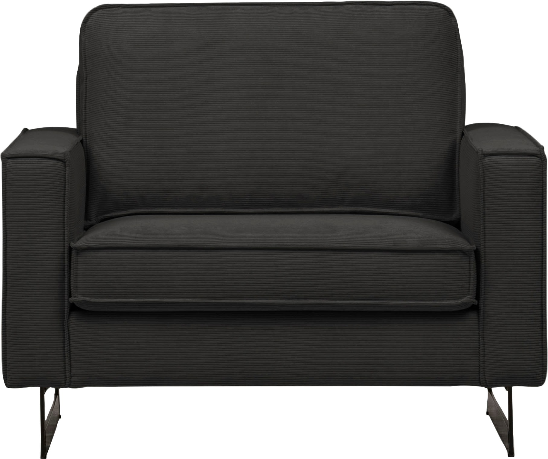 Home affaire Loveseat »Pinto 105 cm, Cord, Chenille, Lederoptik« mit Keder, Metallfüßen und auch in Cord Bezug erhältlich