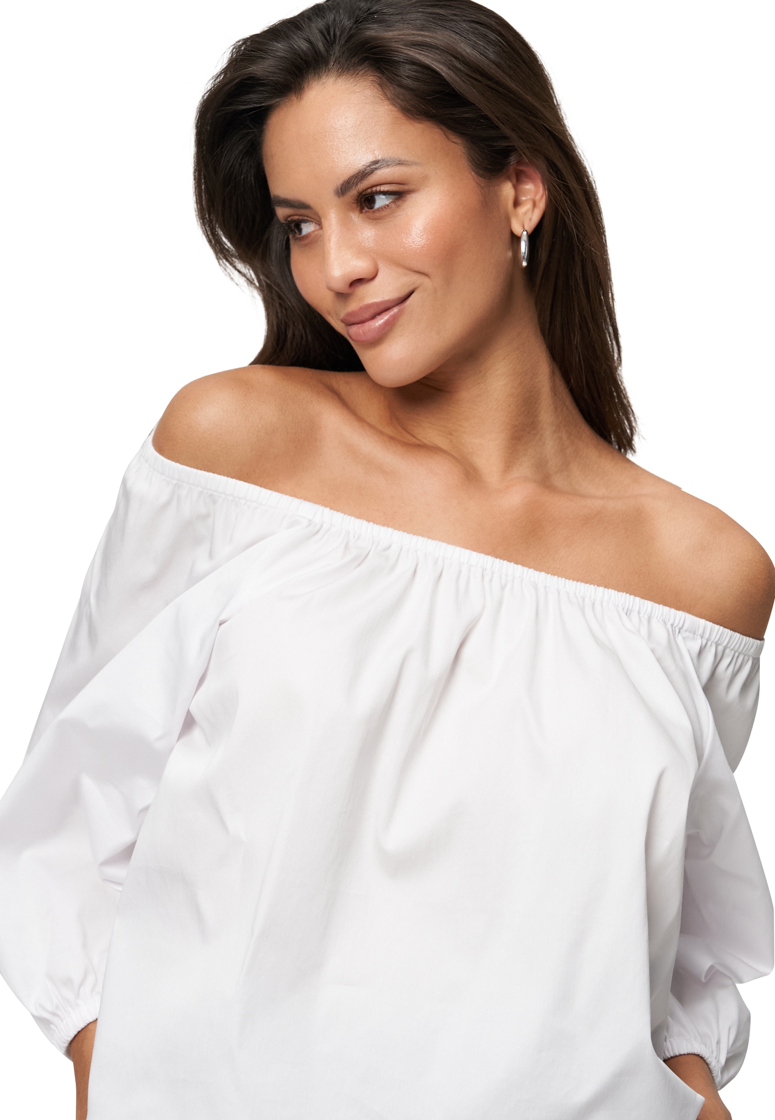 Zero Klassische Bluse »Blusenshirt mit tiefem Rundhalsausschnitt«