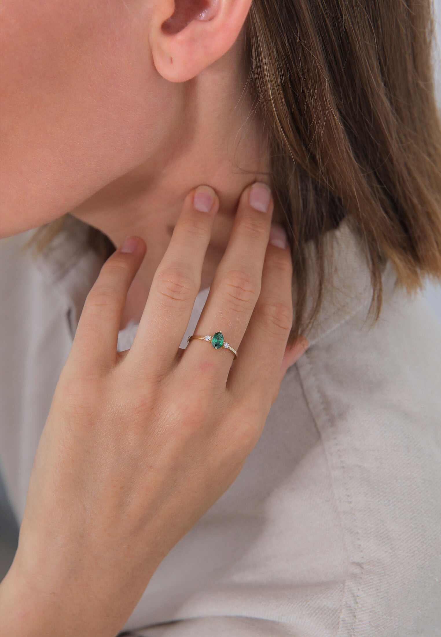 Elli Trauring »Ring Zirkonia Kristalle Grün Verlobung 925er Silber«