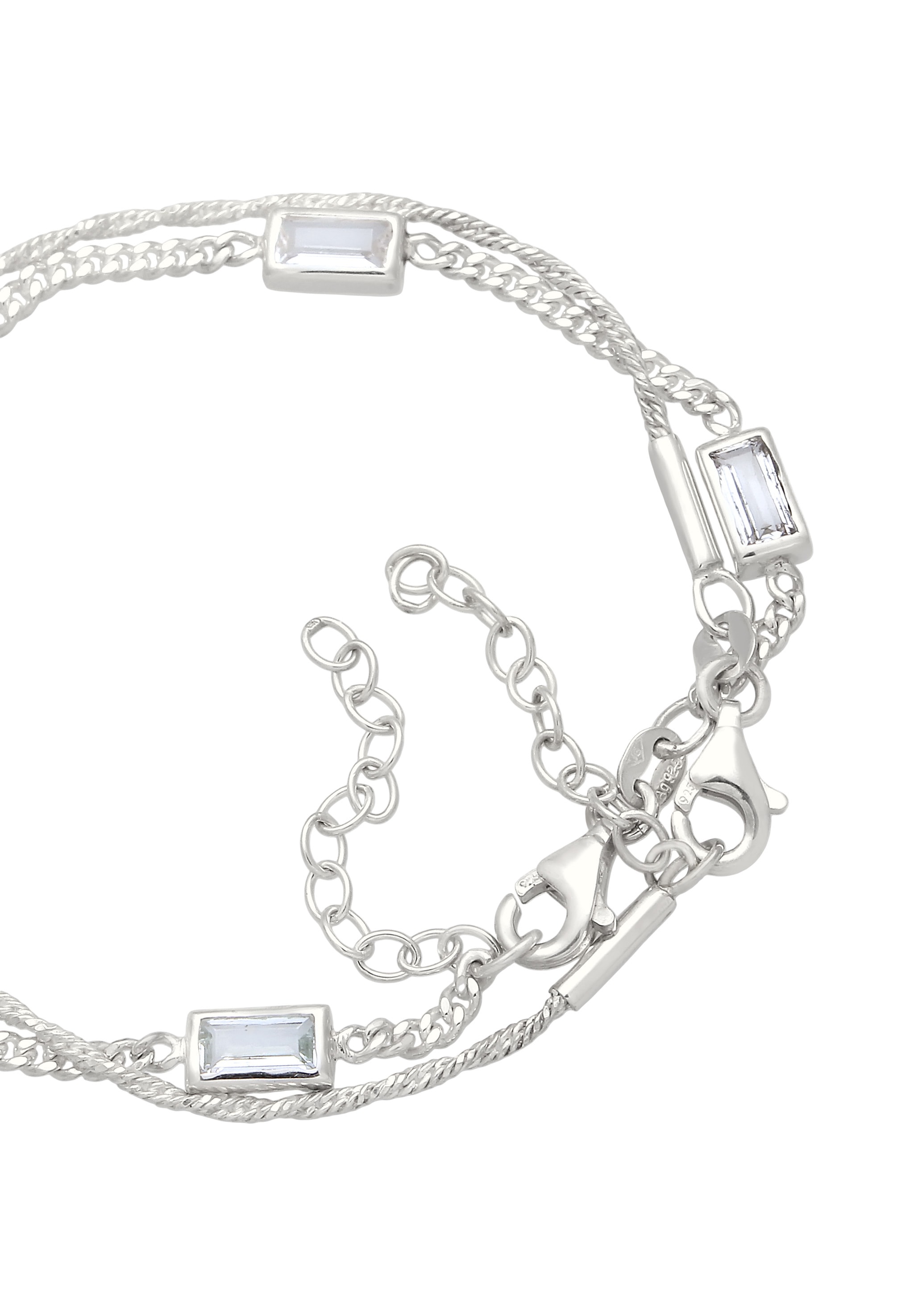 Elli Armketten Set »Armband Set Rechteck Topas Weiß 925 Sterling Silber«