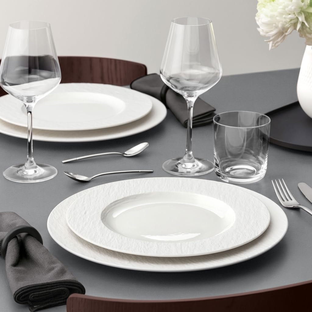 Villeroy & Boch Geschirr-Set »Einsteiger-Set Manufacture Ice 8er Set weiß« Spülmaschinengeeignet, Mikrowellenfest
