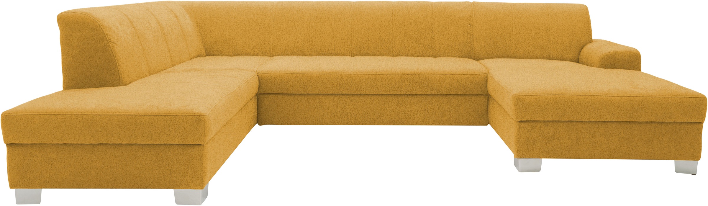 OTTO home Wohnlandschaft »Lolland 296 x 195 cm, modern, mit Steppungen, mittelfester Sitz« U-Form, aus pflegeleichtem, weichem Luxus-Microfaser