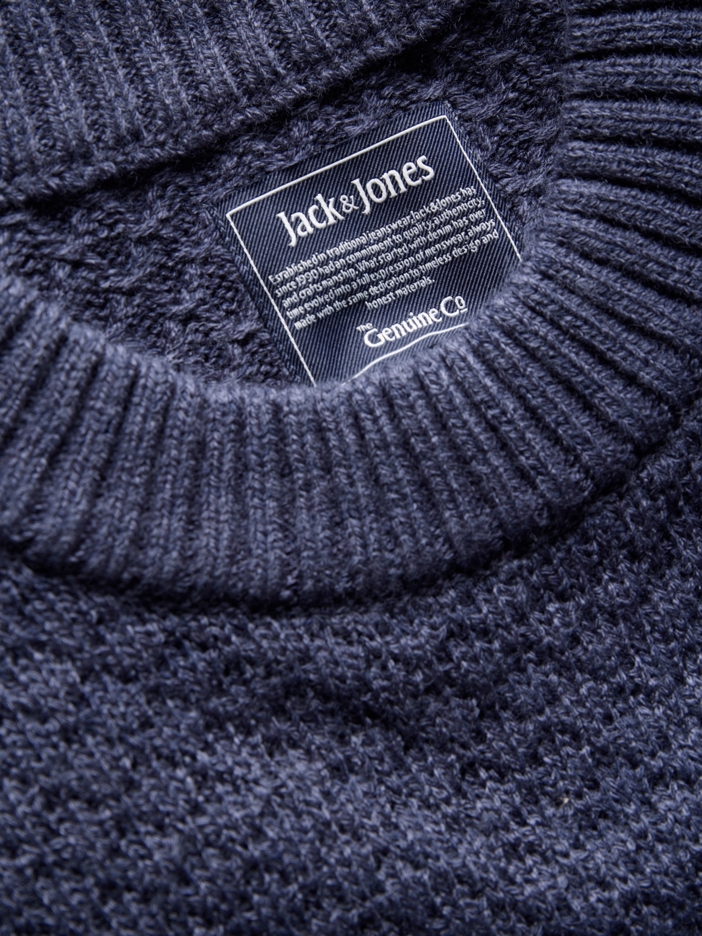 Jack & Jones Rundhalspullover »JJBLAKE KNIT CREW NECK SN« Materialmix, relaxed fit