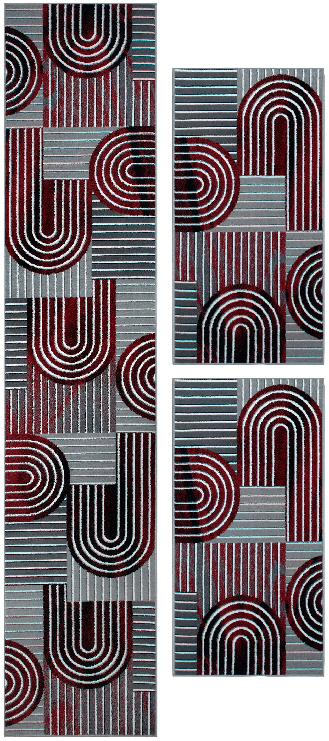 OTTO home Bettumrandung »Lyssandra« Höhe 8 mm 3 tlg. tlg. 3D-Effekt, softer Kurzflor, pflegeleicht, leichter Glanz, Scandi-Look