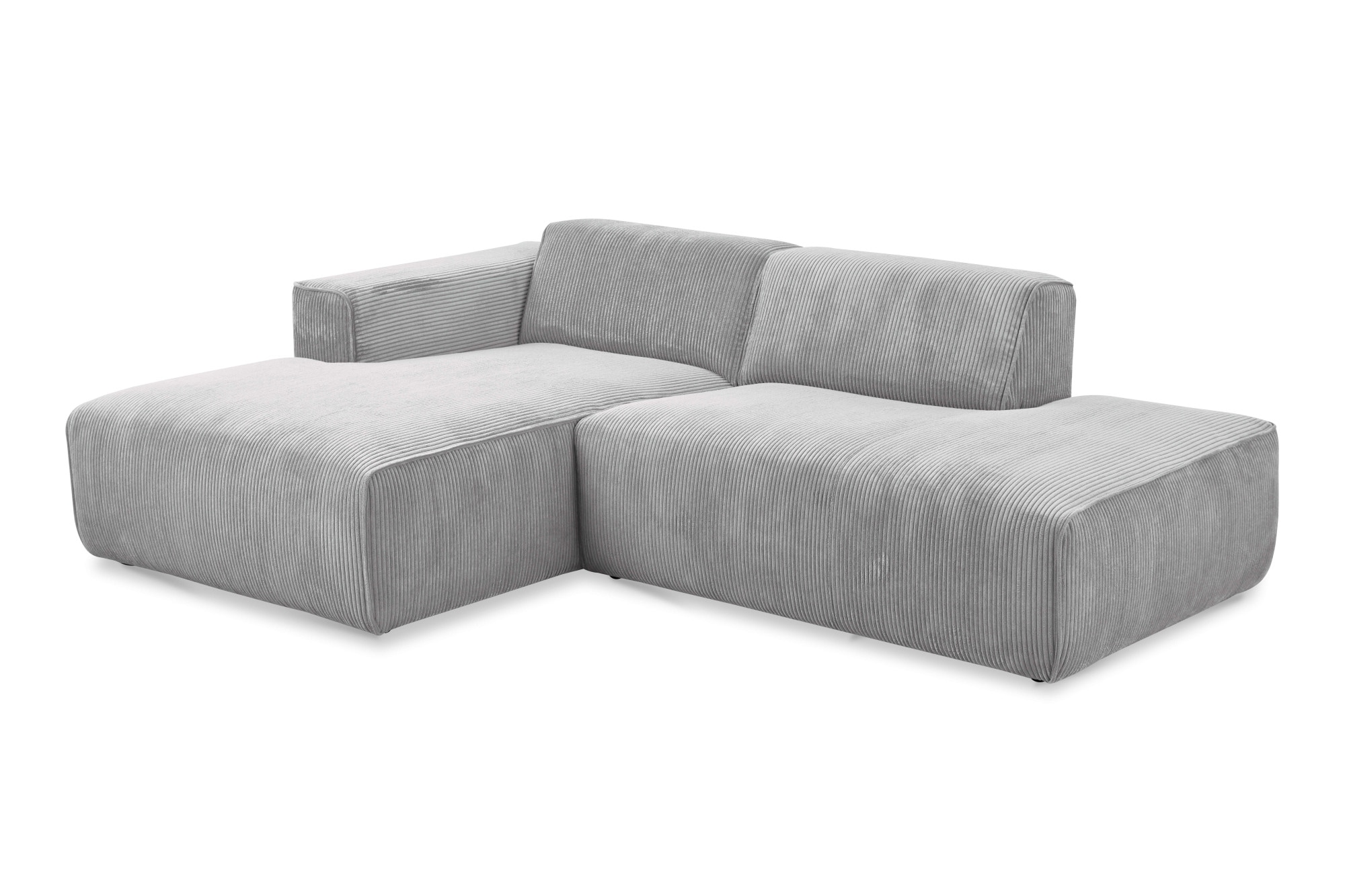 andas Ecksofa »Noord mit Kedernaht, Breite 227 cm«, Cord, Struktur, Webstoff, mit Wellenunterfederung, Massivholzrahmen
