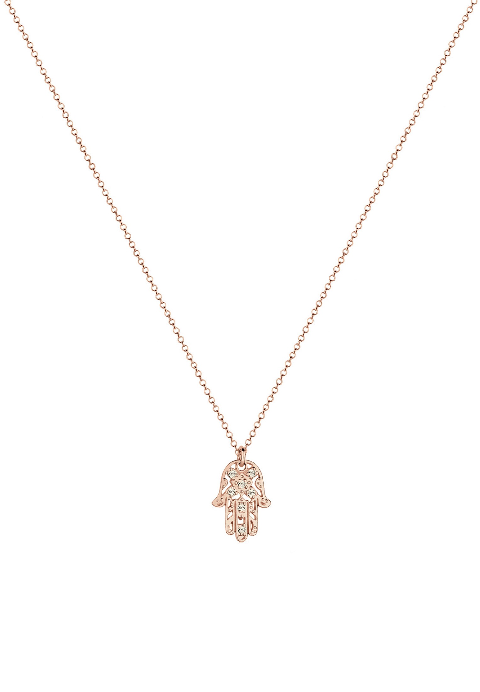 Elli Silberkette »Halskette Hamsa Hand der Fatima Kristalle 925 Silber«