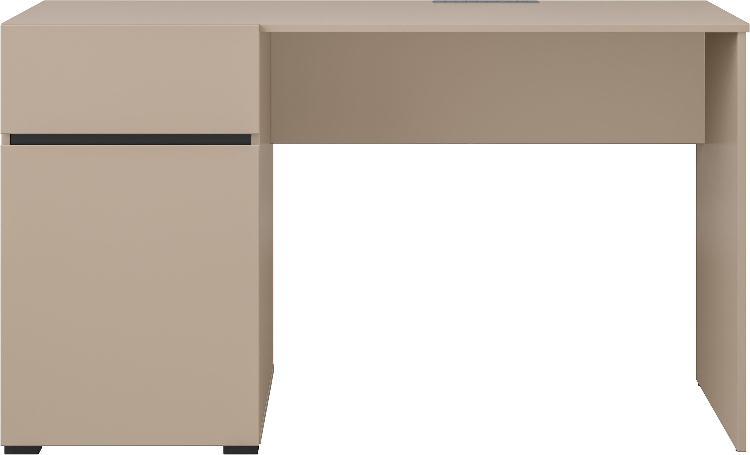 OTTO home Schreibtisch »Cross, Breite 130 cm, praktischer Computertisch« Bürotisch mit 1 Schublade und Tür, Tischplatte mit Kabeldurchführung