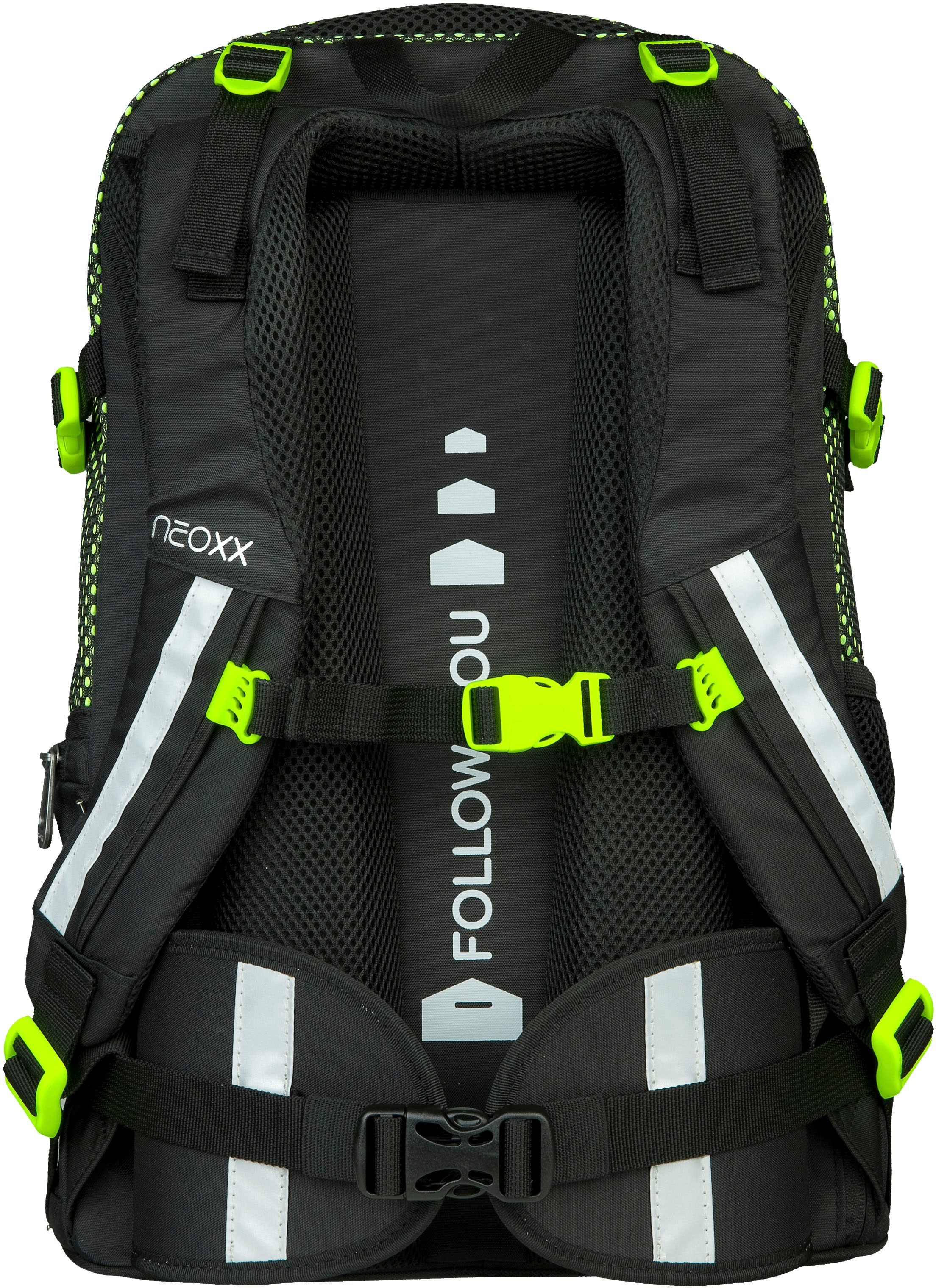 neoxx Schulrucksack »Active, All about Neon«, reflektierende Details, aus recycelten PET-Flaschen