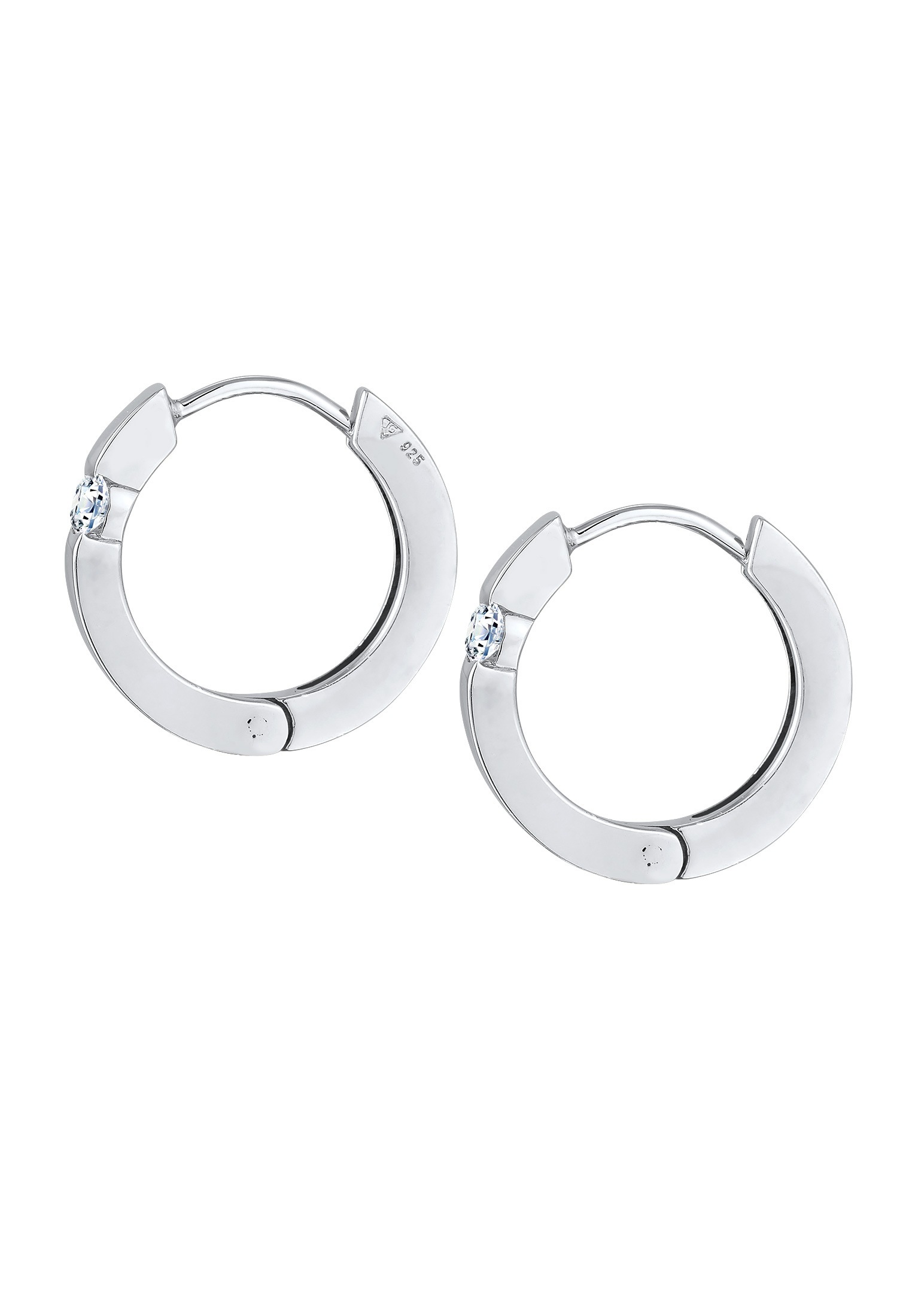Elli DIAMONDS Paar Creolen »Ohrringe Creolen Diamant (0.22 ct.) Eleganz 925 Silber«