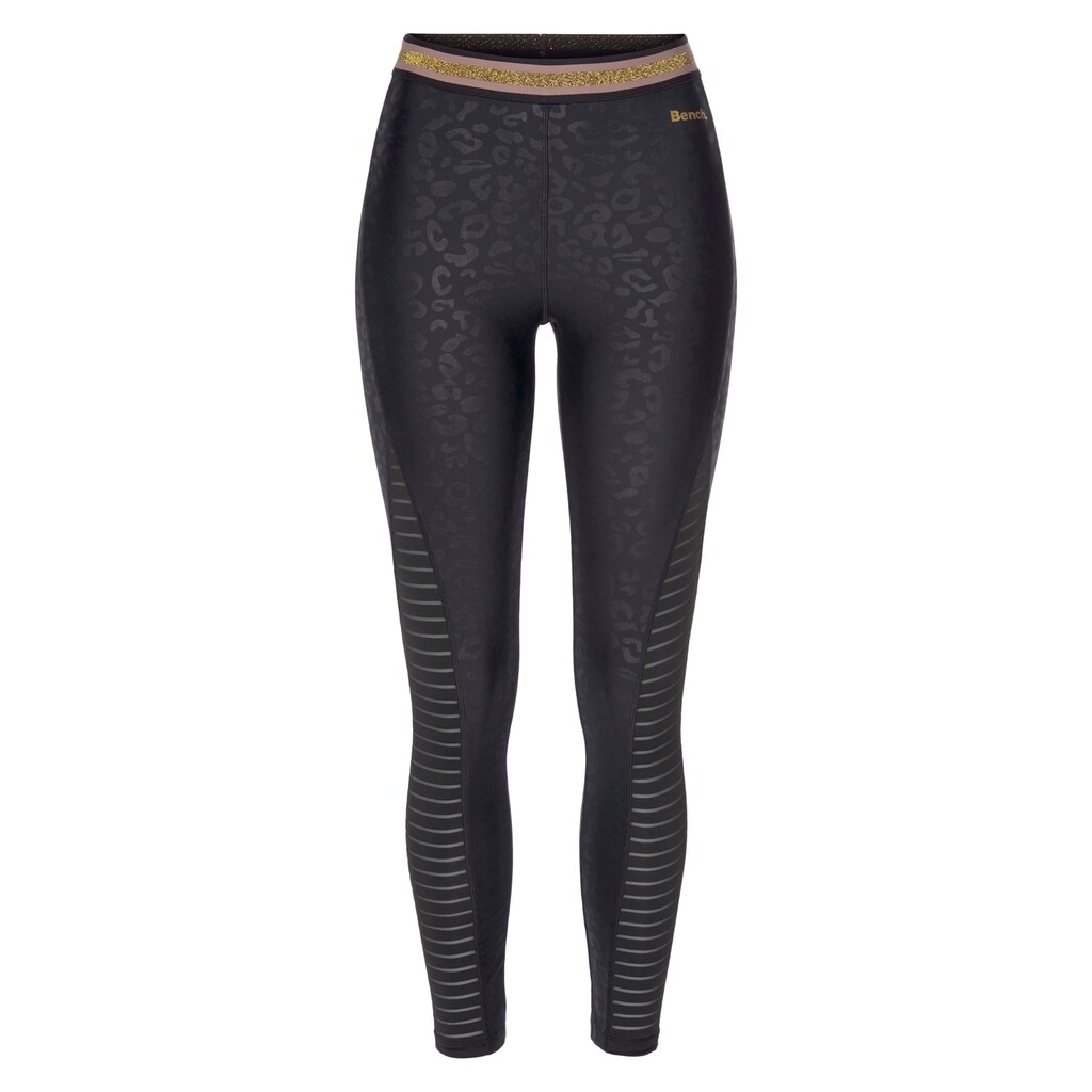 Bench. Leggings, mit Leomuster und Mesheinsatz, Loungewear
