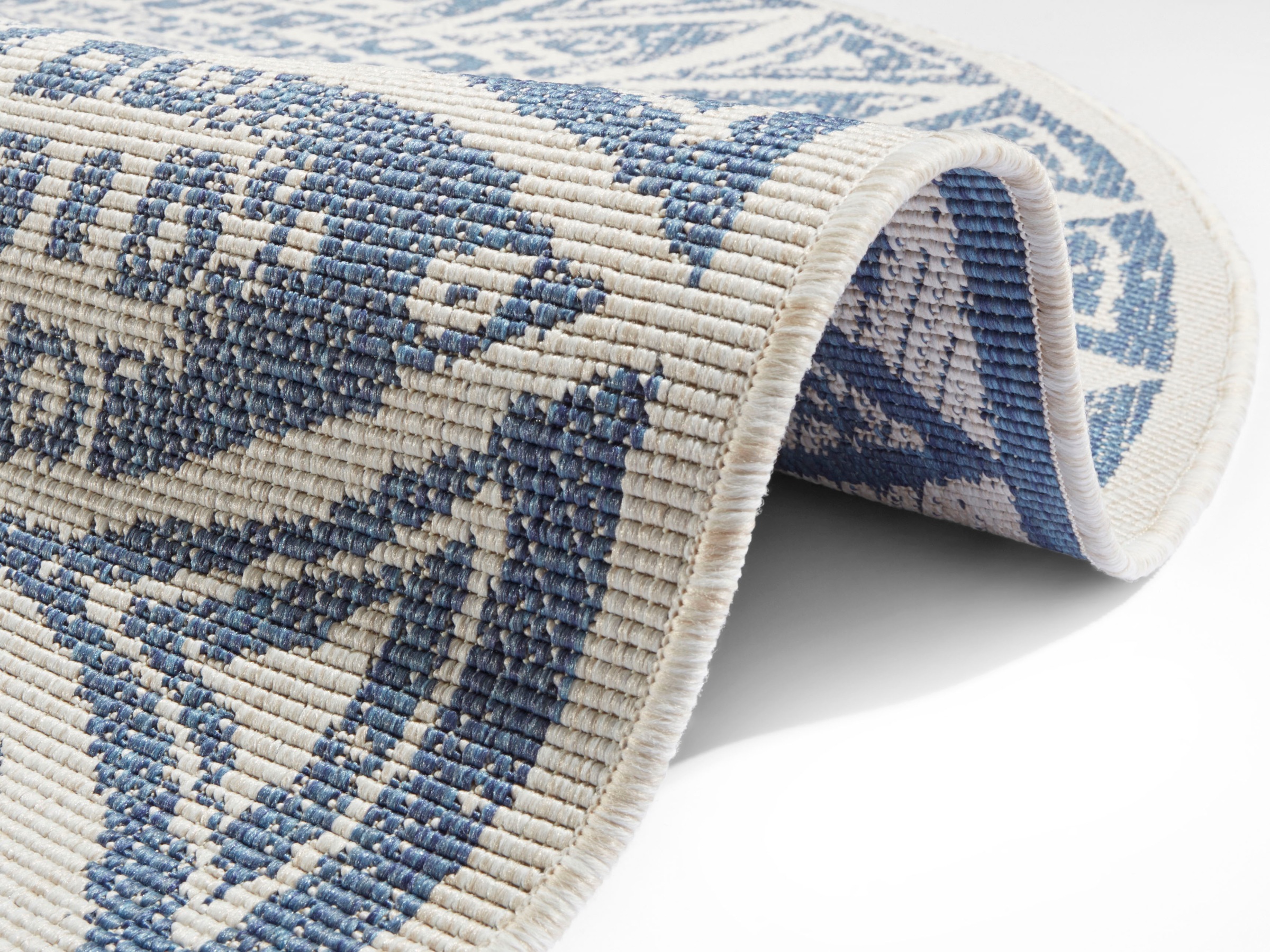 freundin Home Collection Teppich »Lilja Wendeteppich«, rund, 5 mm Höhe, In-& Outdoor, beidseitig, Wetterfest, Balkon, Garten, Wohnzimmer