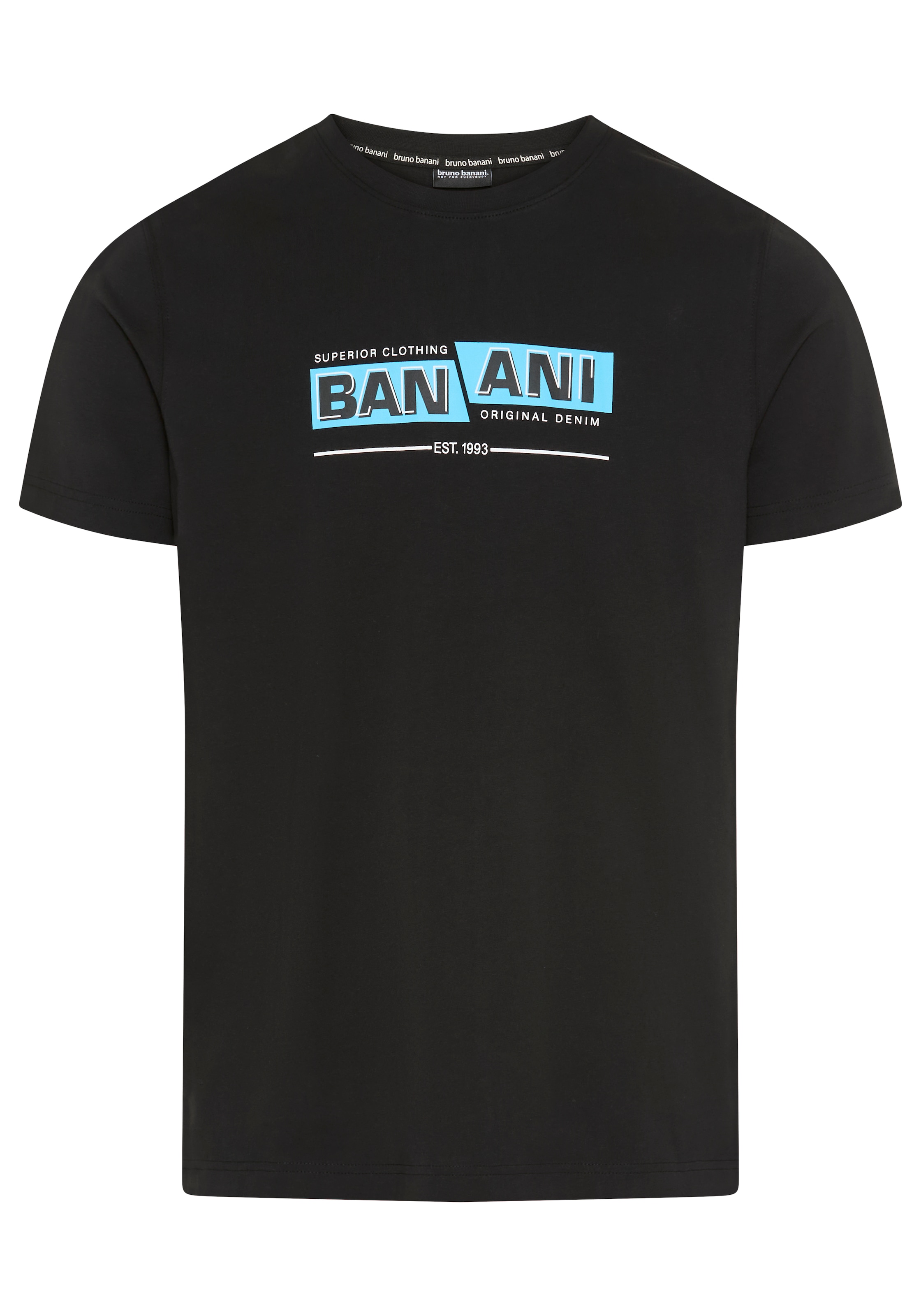 Bruno Banani T-Shirt schmale Passform, Halbarmshirt, bedruckte Optik