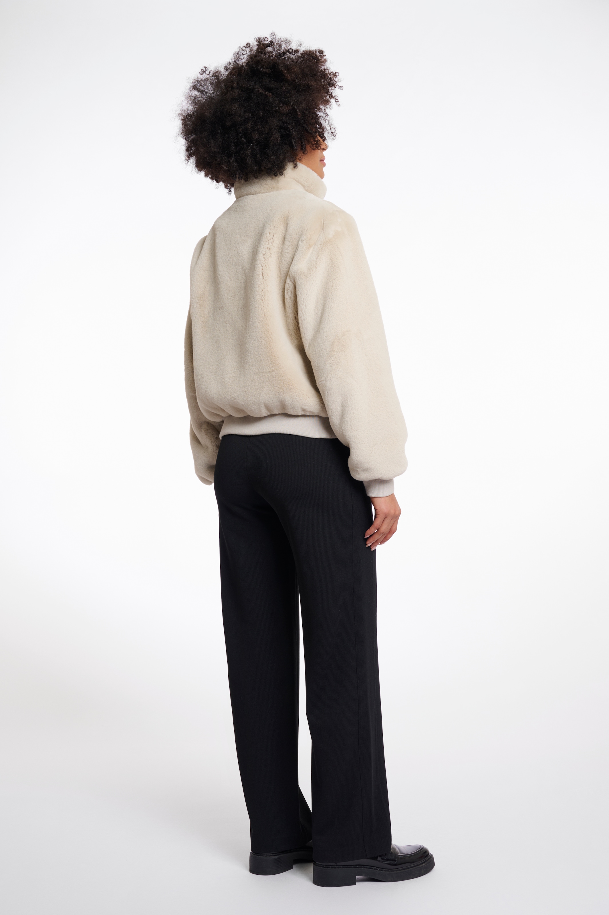 Rino & Pelle Fellimitatjacke, mit Riemen-Detail