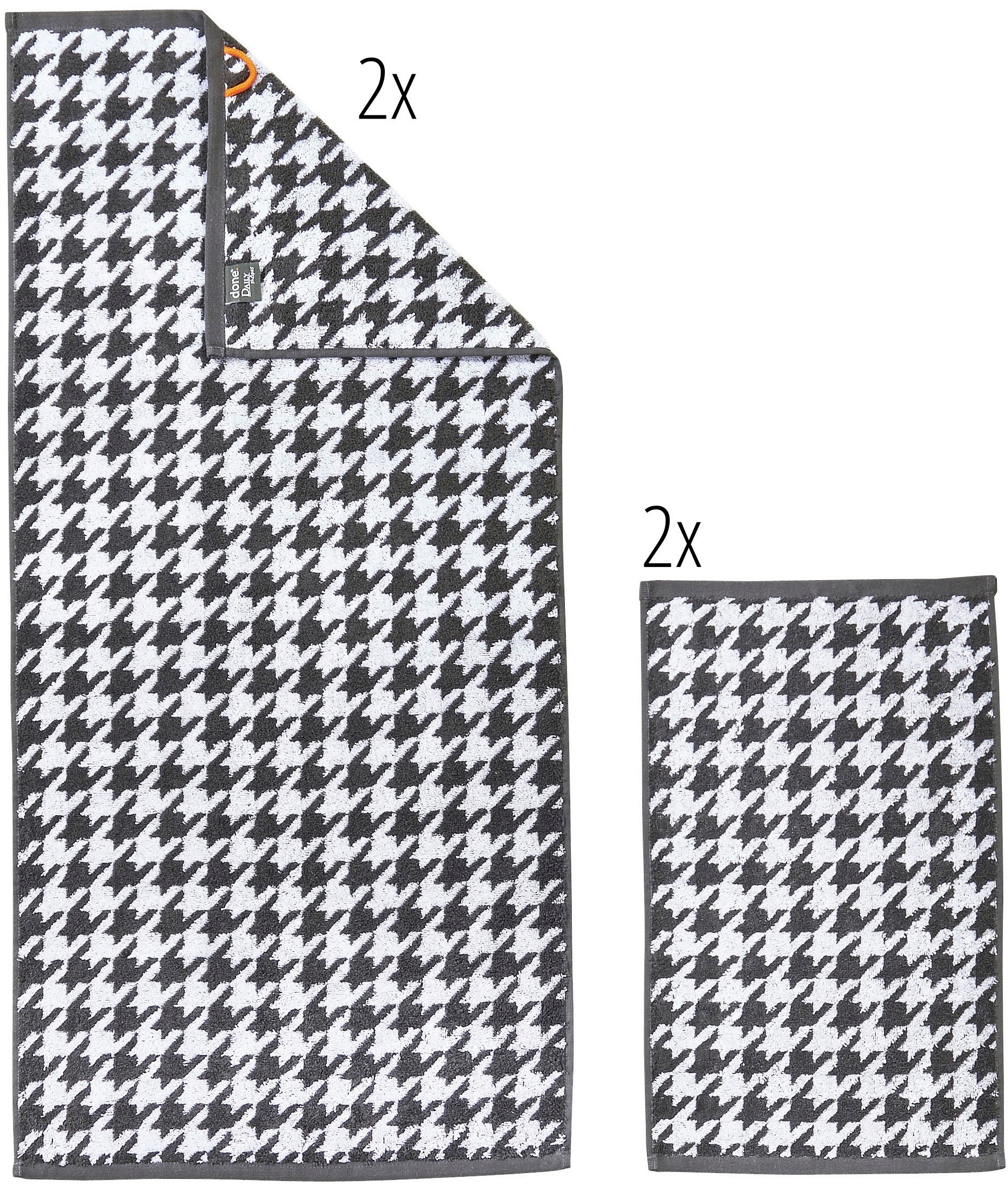 done.® Handtuch Set »Daily Shapes Bird«, (Set, 4 St., 2 Gästetücher (30x50 cm)-2 Handtücher (50x100 cm), Jacquardgewebe, in verschiedenen Set-Varianten erhältlich