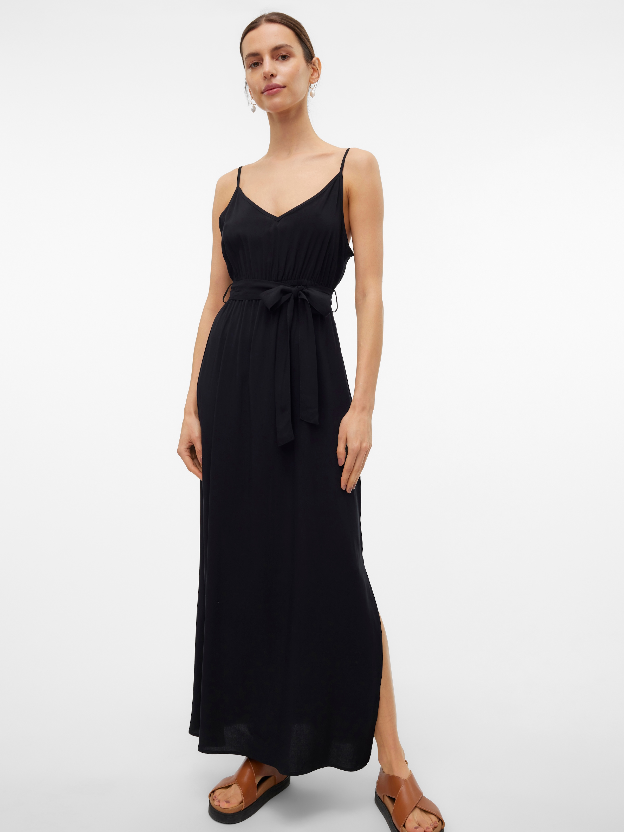 Vero Moda Spaghettikleid »VMEASY JOY SLIT MAXI V-NECK DRESS WV GA« Viskose, regular fit