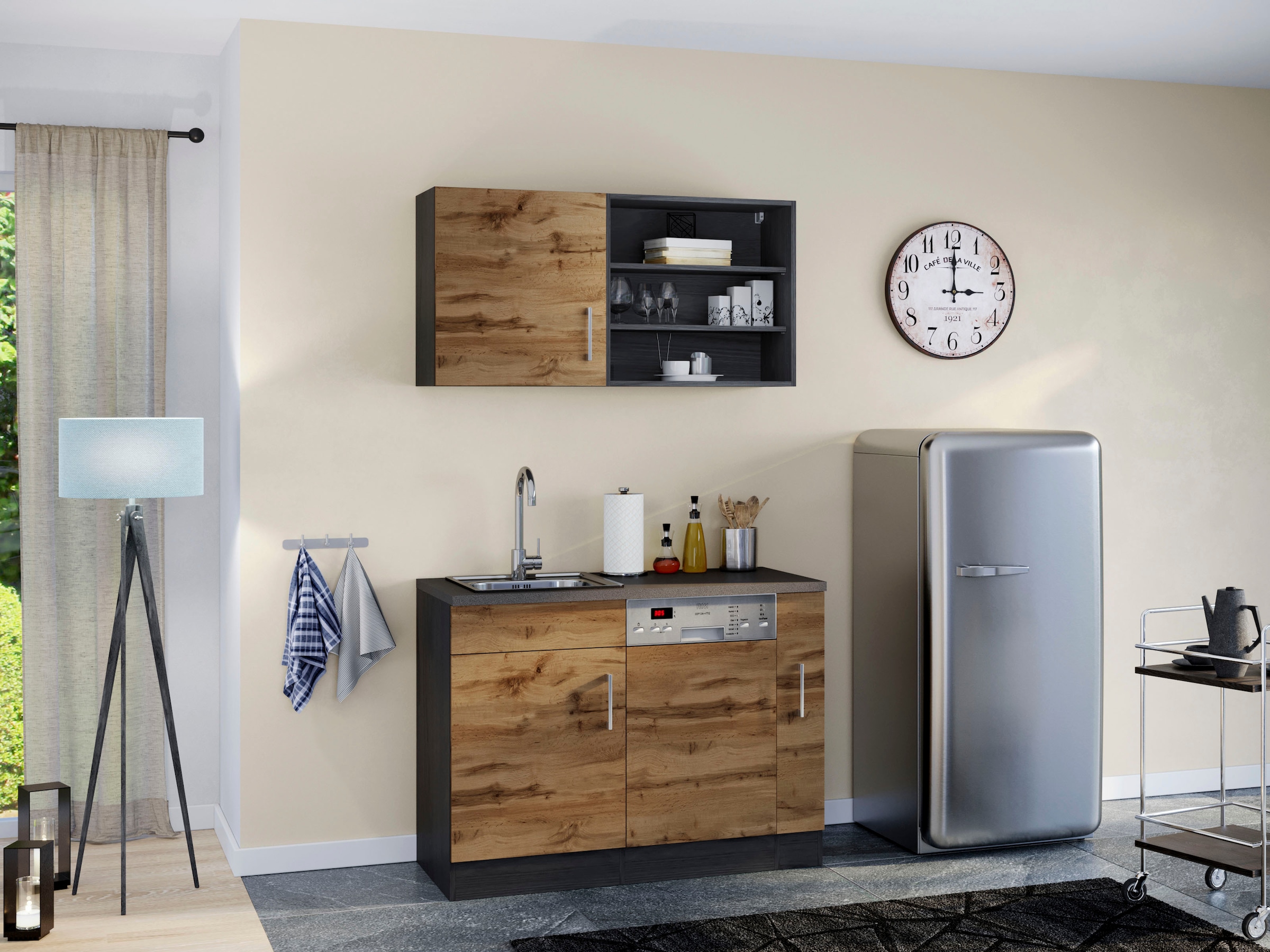 KOCHSTATION Pantryküche »KS-Mali«, Breite 110 cm, mit E-Geräten