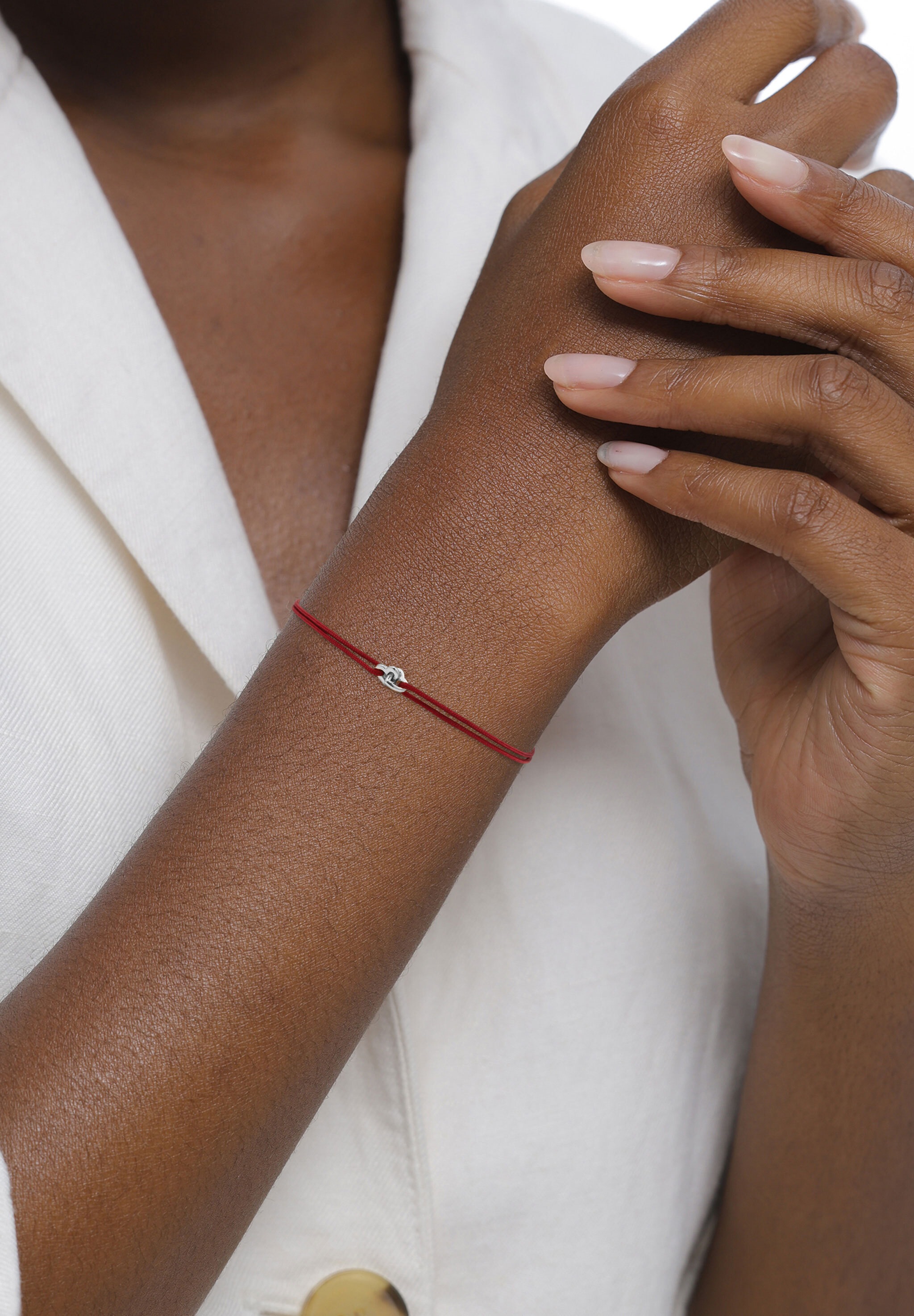 Elli Armkette »Armband Nylon mit Herz 925 Sterling Silber«