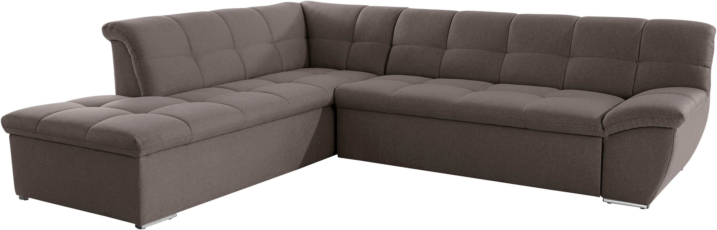 DOMO collection Ecksofa »Lagoa, moderne Sitzheftung, bequem und komfortabel, L-Form« wahlweise mit Bettfunktion, frei im Raum stellbar, große Farbvielfalt