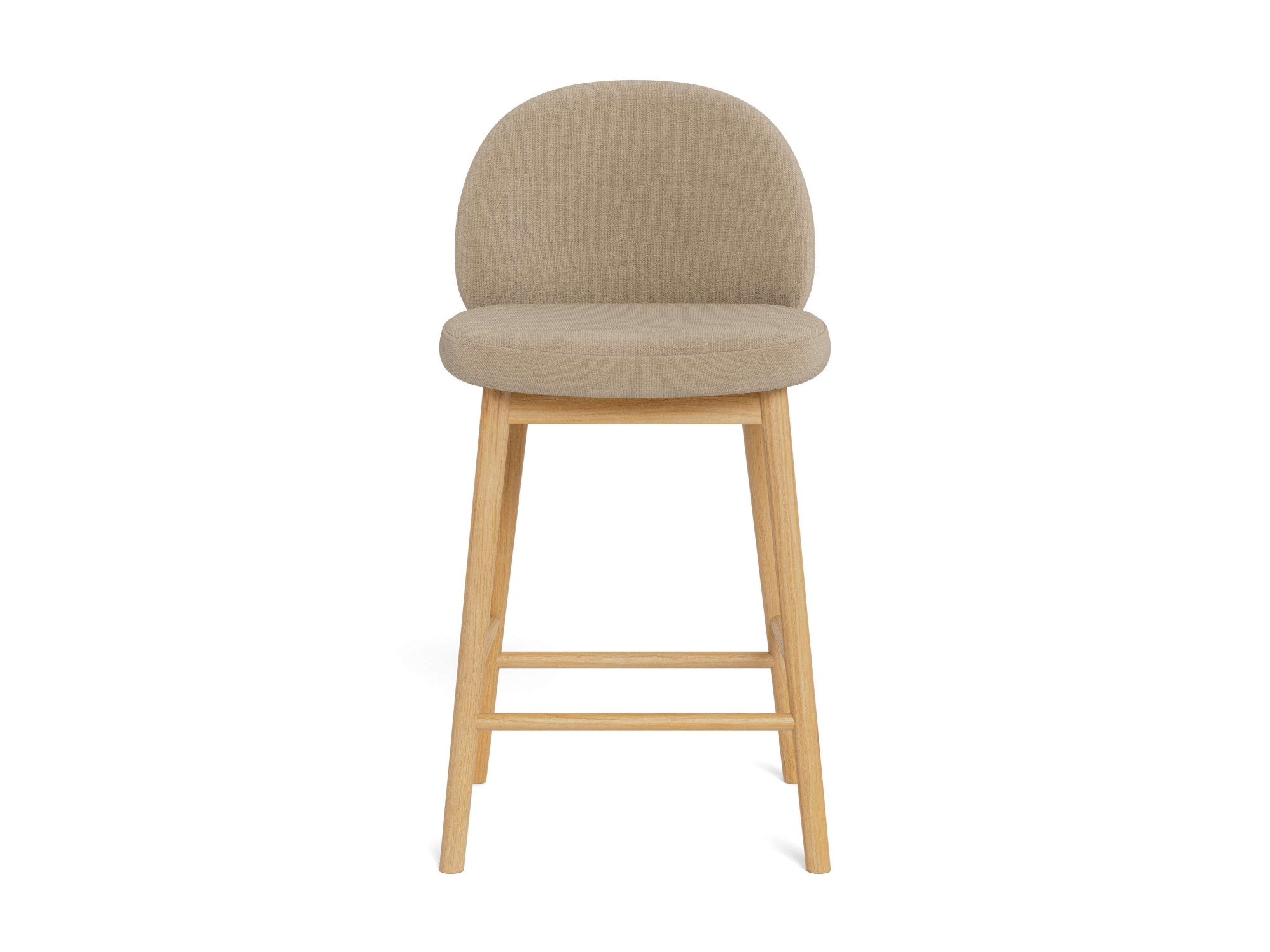 ACTONA GROUP Barhocker »Sophia - Bequemer Barstuhl aus Eiche mit Fußstütze & Rückenlehne« Set, 2 Stk. tlg. Skandinavisches Design, Sitz aus Stoff, für Küche & Essbereich