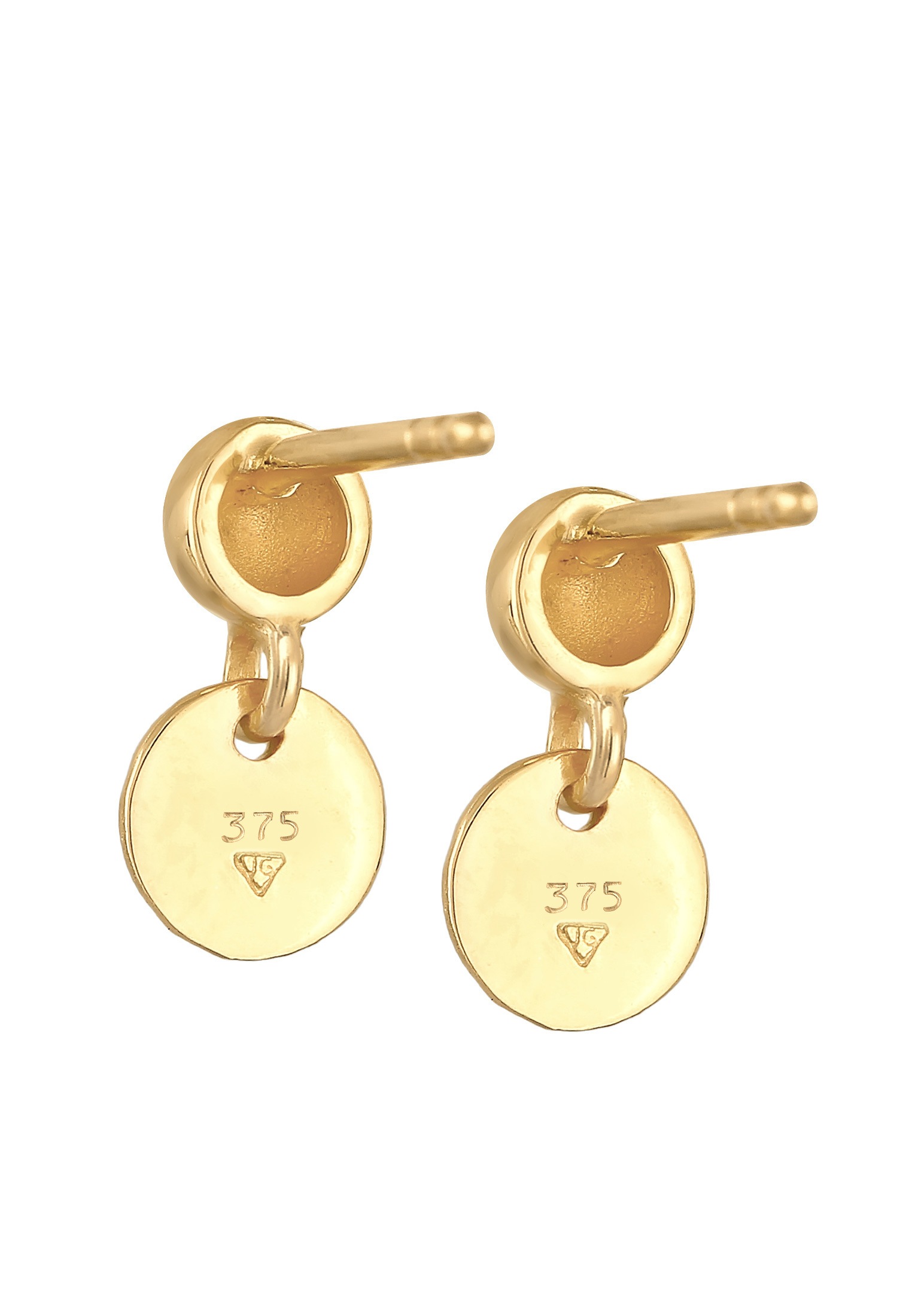 Elli Premium Paar Ohrstecker »Ohrringe Stecker Kugel Plättchen Antique 375 Gelbgold«