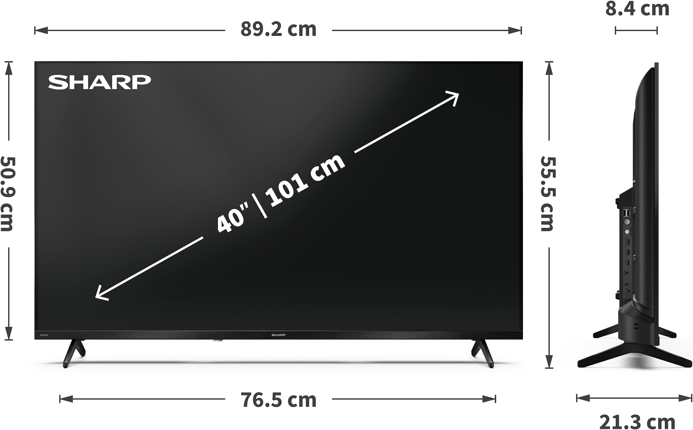 Sharp QLED-Fernseher »2T-C40HF3x«, Full HD, Google TV-Smart-TV