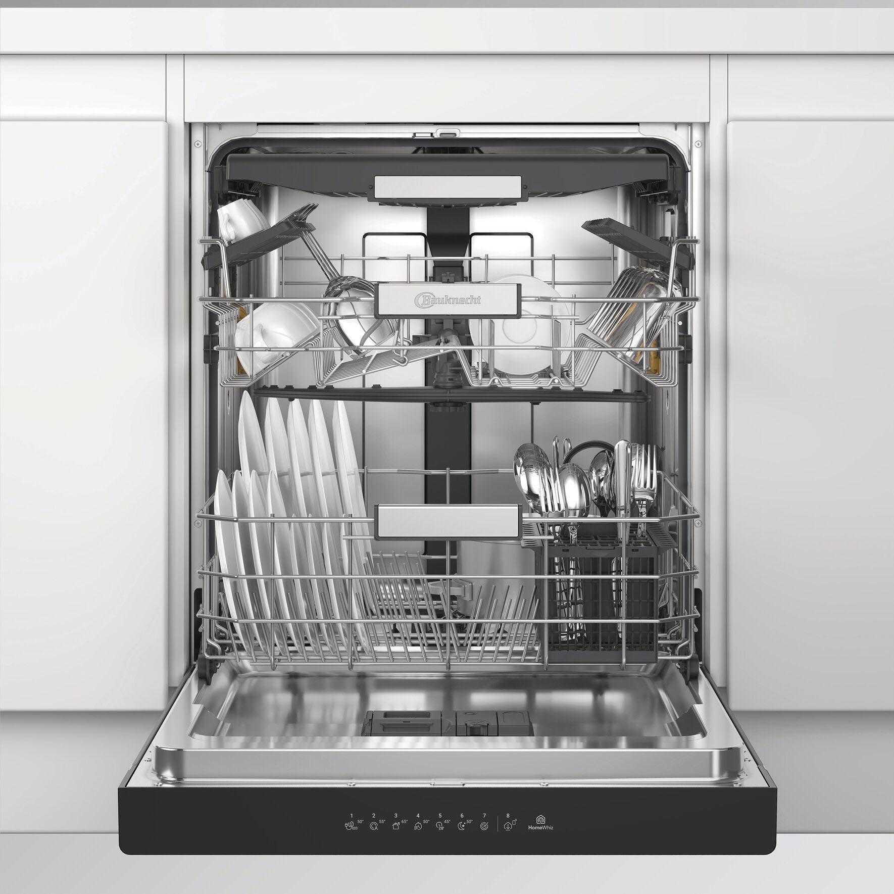 BAUKNECHT Unterbaugeschirrspüler »OBUC Ecosilent2 9760« 9,5 l 14 tlg. Maßgedecke ActiveDry – automatische Türöffnung für bessere Trockungsergebnisse
