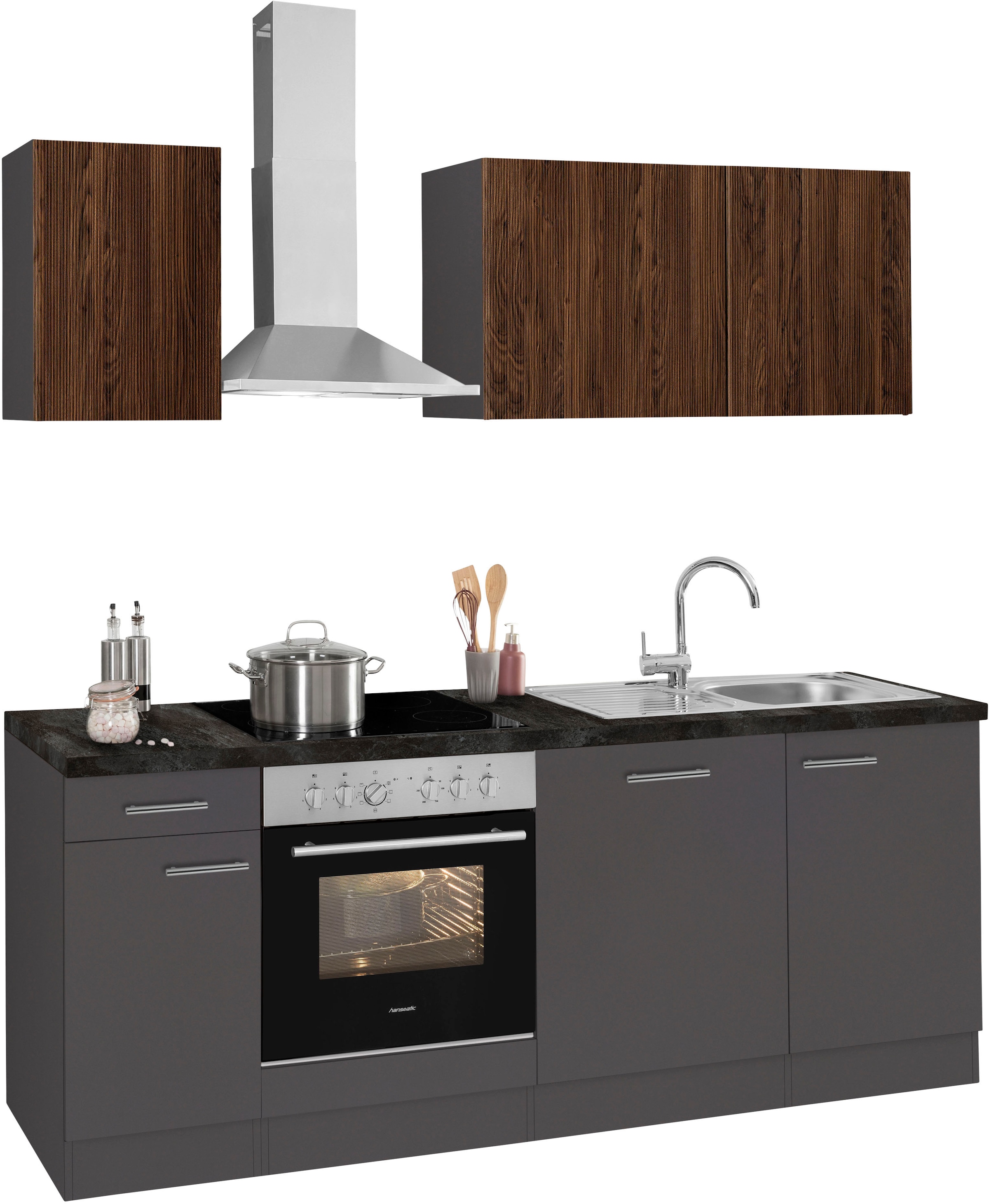 OPTIFIT Küchenzeile »Malika«, Breite 210 cm, mit Hanseatic-E-Geräten, inkl.  Geschirrspüler kaufen im OTTO Online Shop | Küchenzeilen mit Geräten