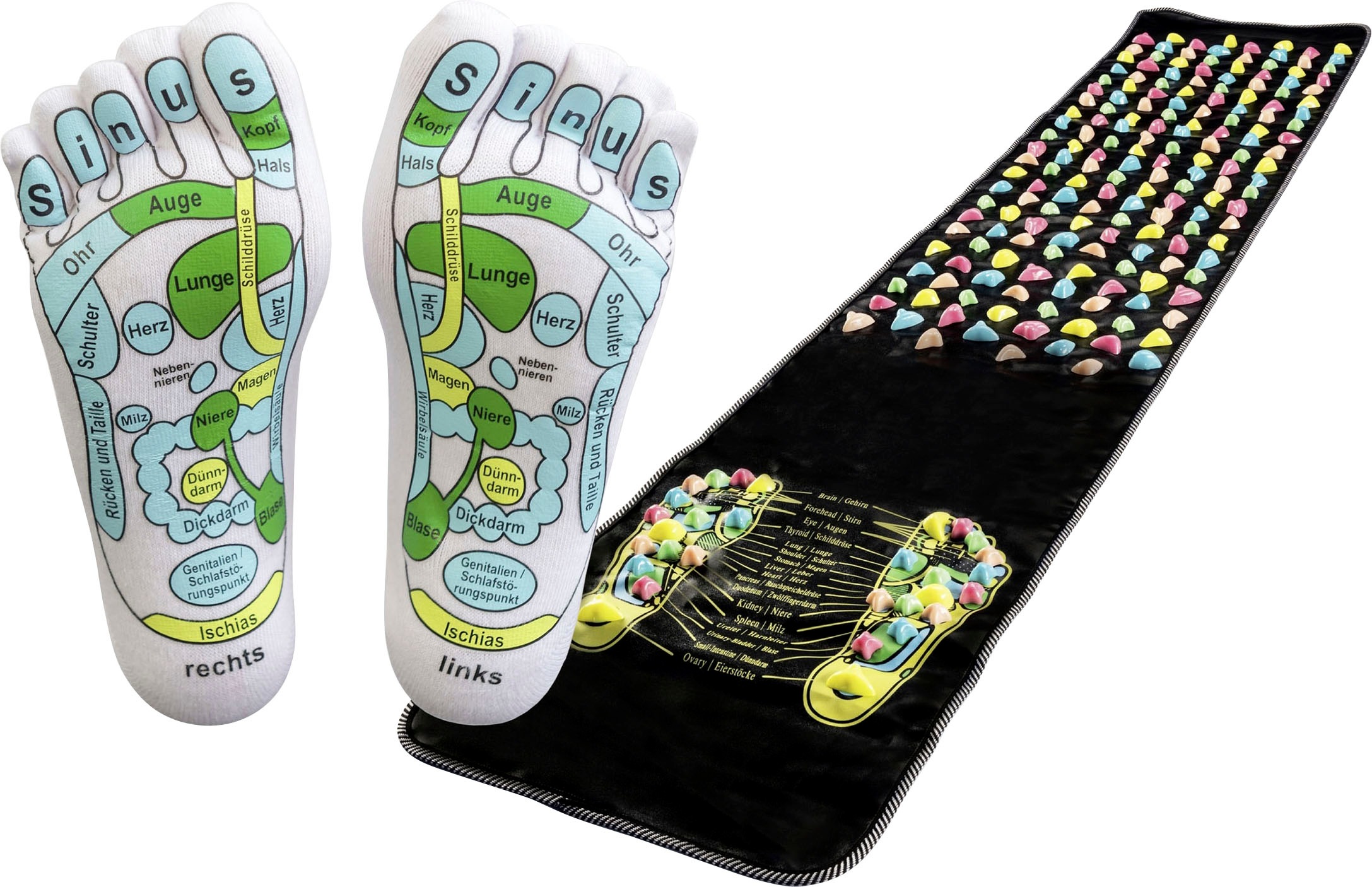 Maximex Damen Fußreflexzonen-Massagematte »mit Socken« Größe S in bunt