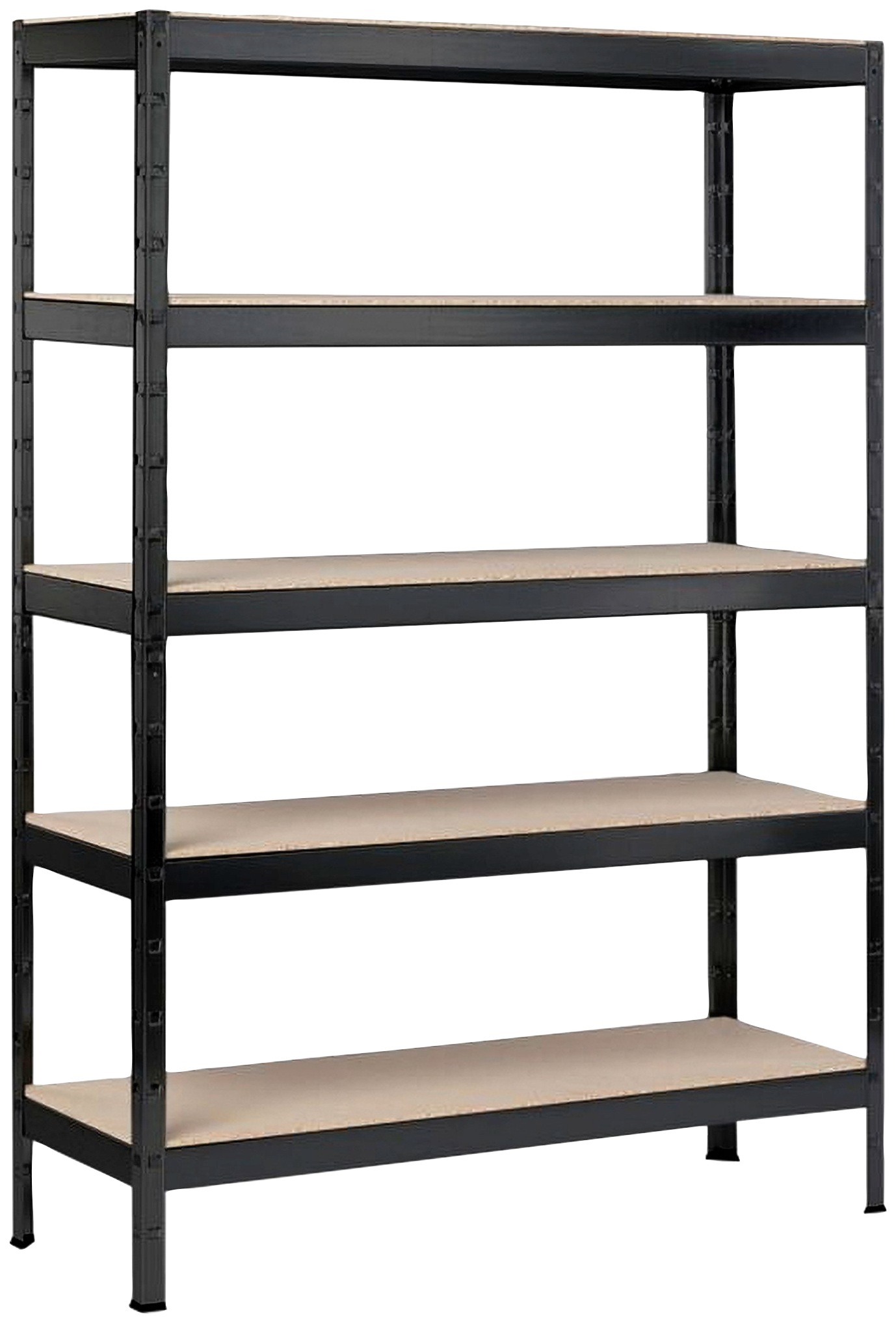 SCHULTE Regalwelt Schwerlastregal »Stecksystem-Grundregal XXL«, Metall schwarz, 1800x1600x600 mm, 5 Holzböden