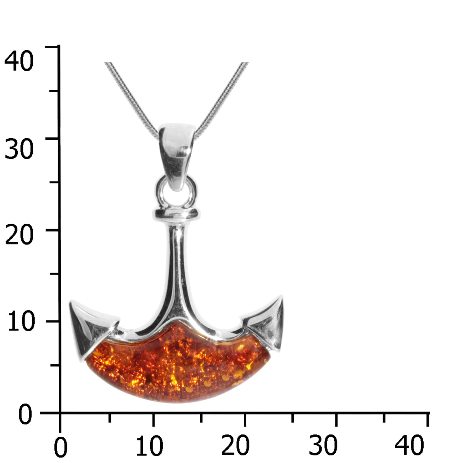 OSTSEE-SCHMUCK Kette mit Anhänger »- Anker - Silber 925/000 - Bernstein«