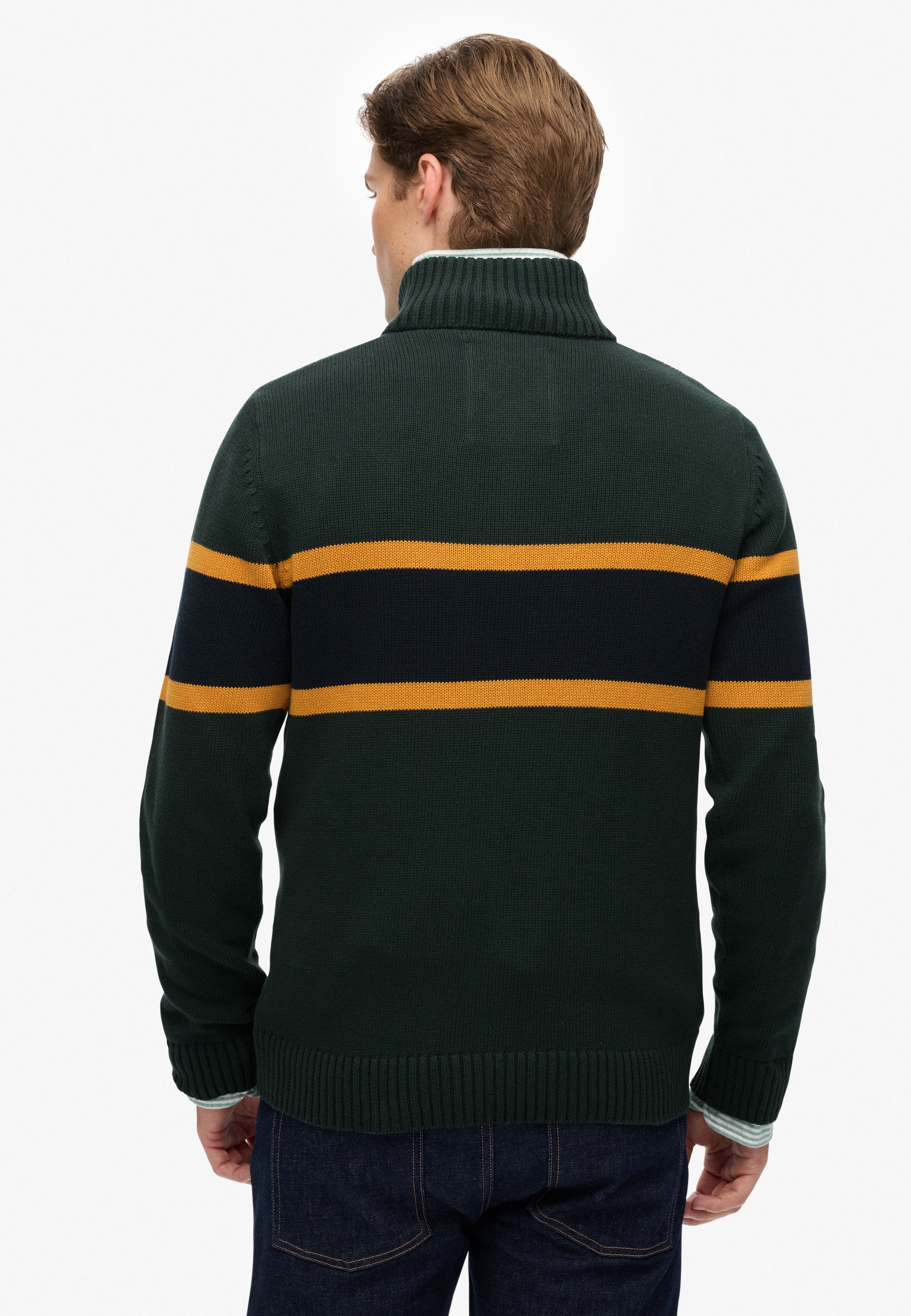 Superdry Strickpullover »Cotton Stripe Half Zip Knit«