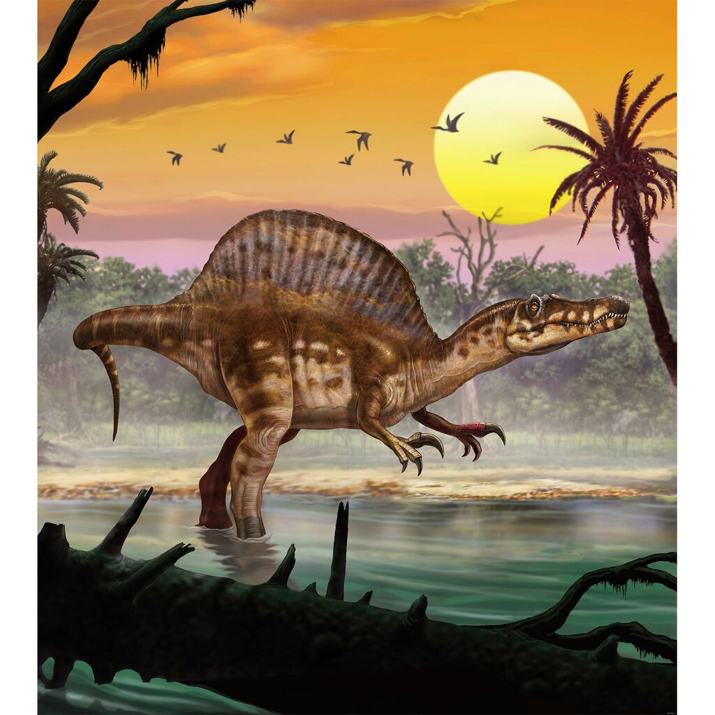 Komar Fototapete »Spinosaurus«, bedruckt-Comic-Retro-mehrfarbig