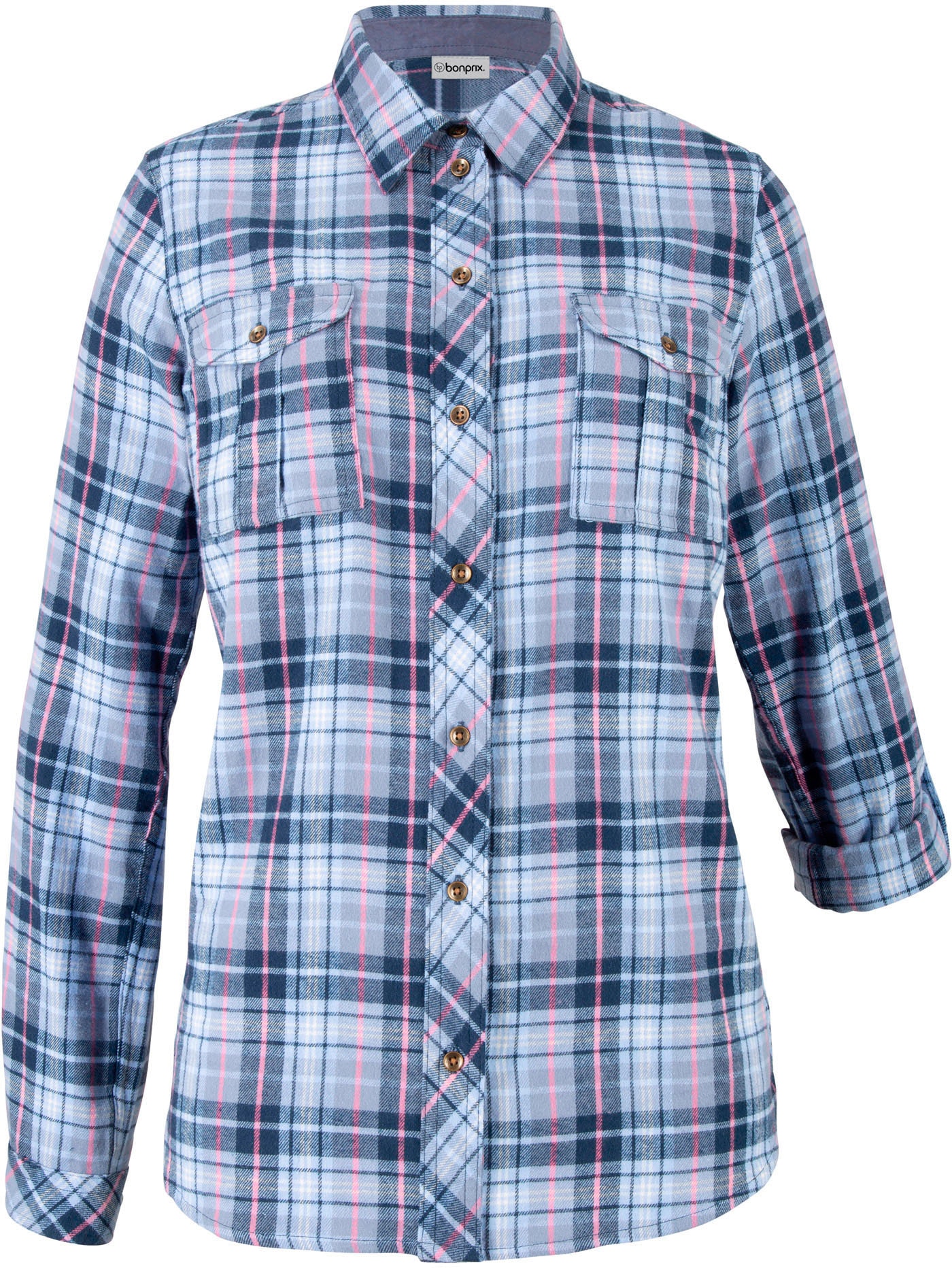 bonprix Flanellhemd lockere Passform, aus weicher Baumwolle, mit zwei Brusttaschen